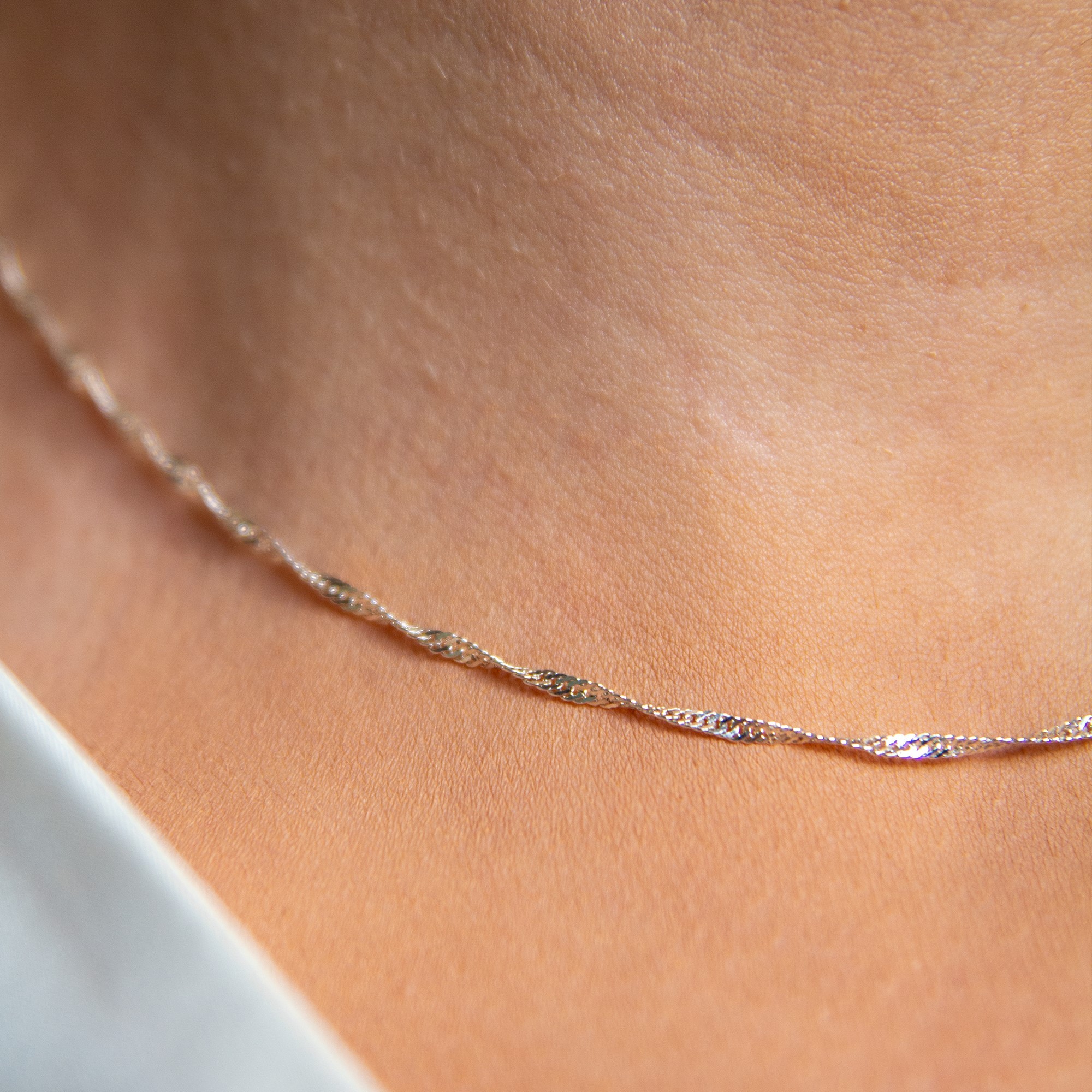 Sterling Silver Singapore Chain Necklace