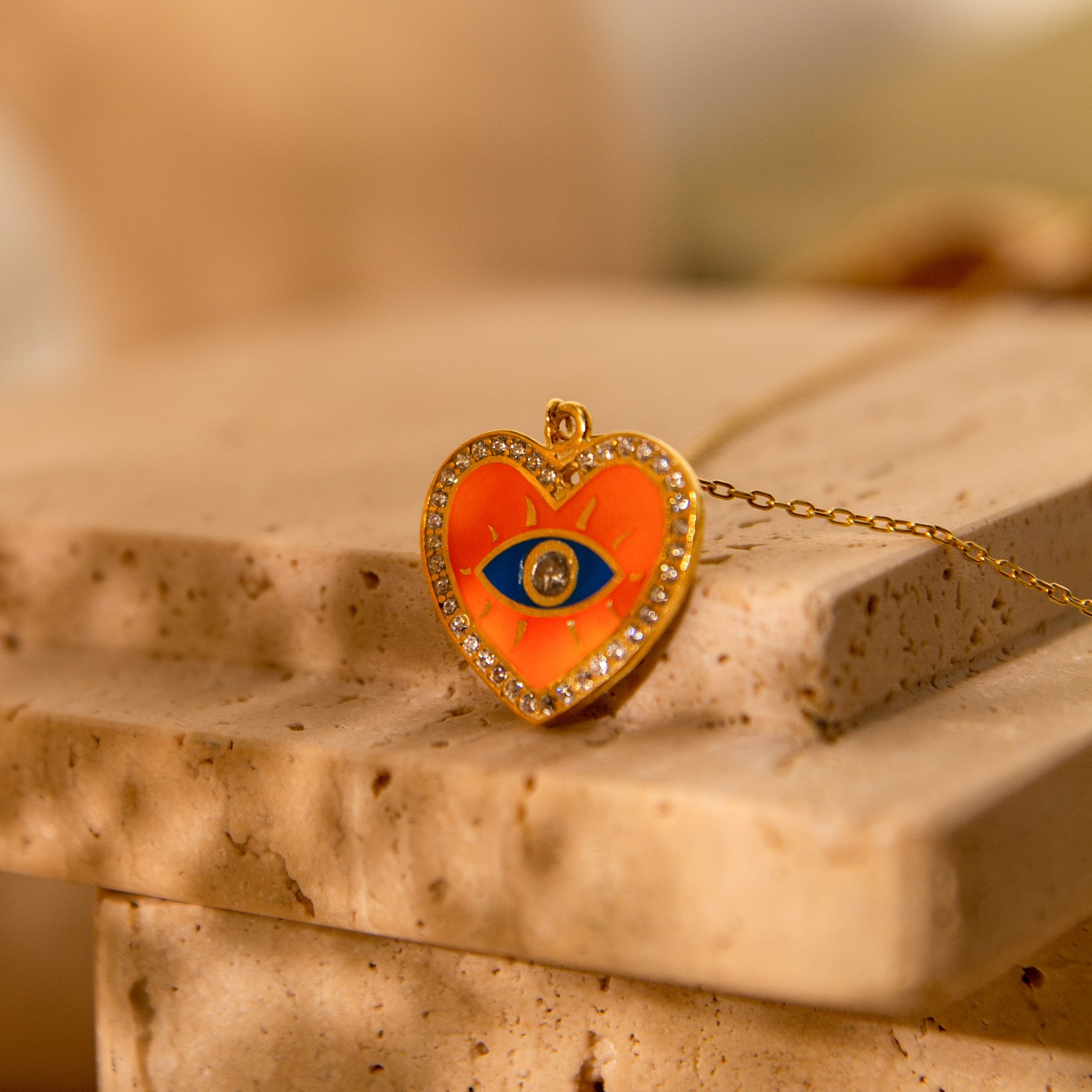 Evil Eye Heart Necklace
