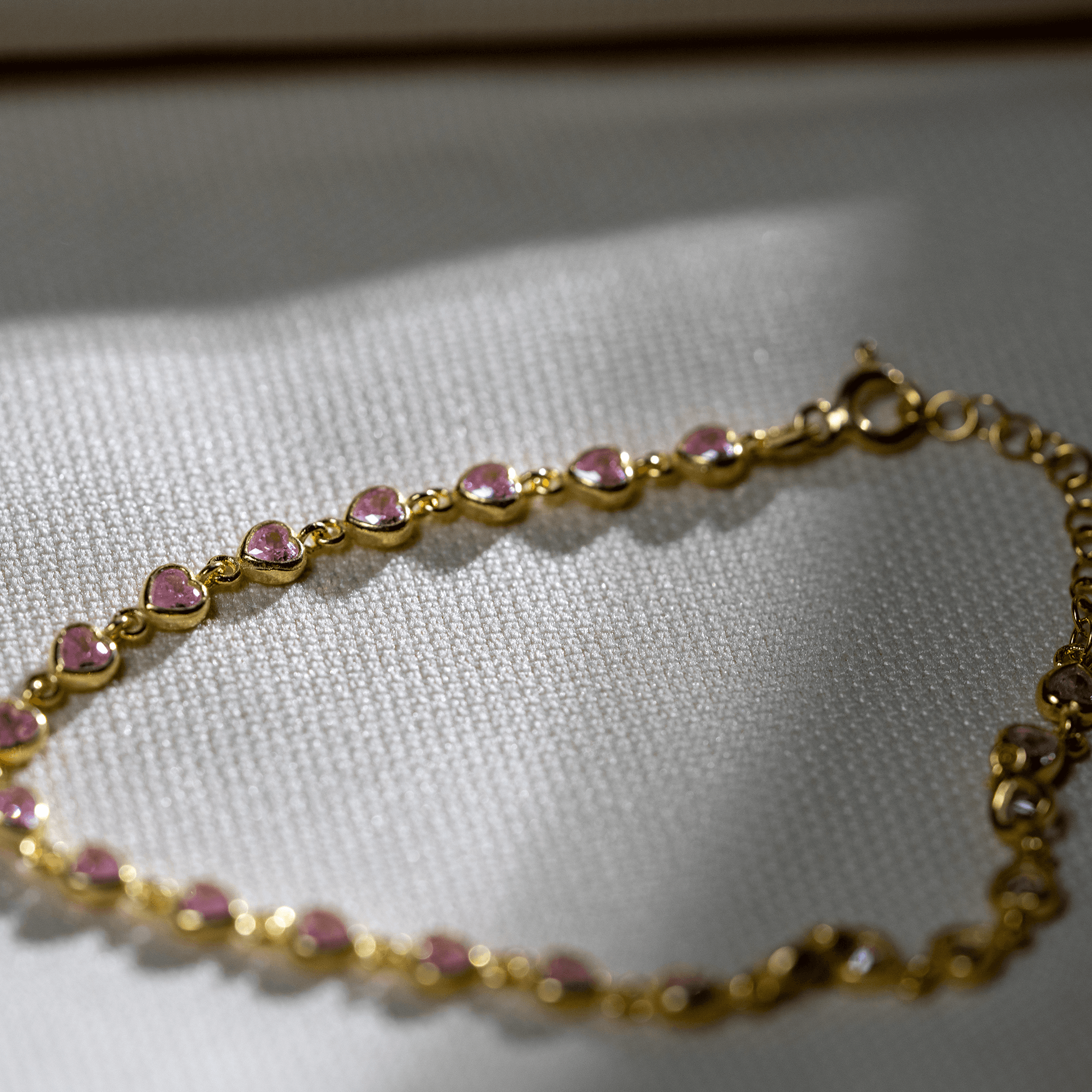 Pembe Heartline Bileklik| 925 Gümüş