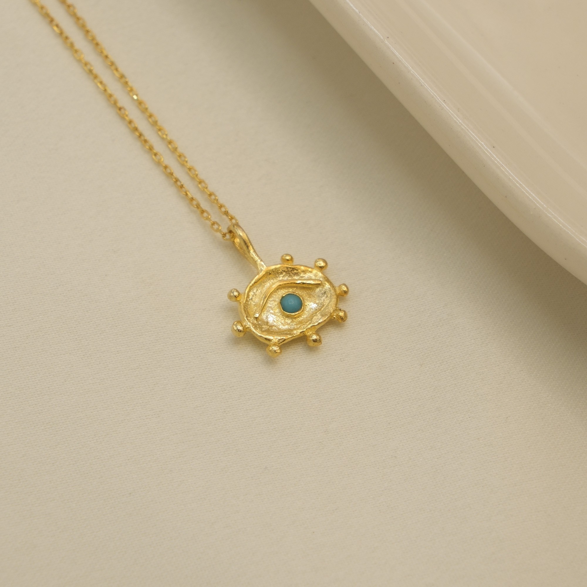 Blue Ancient Evil Eye Necklace