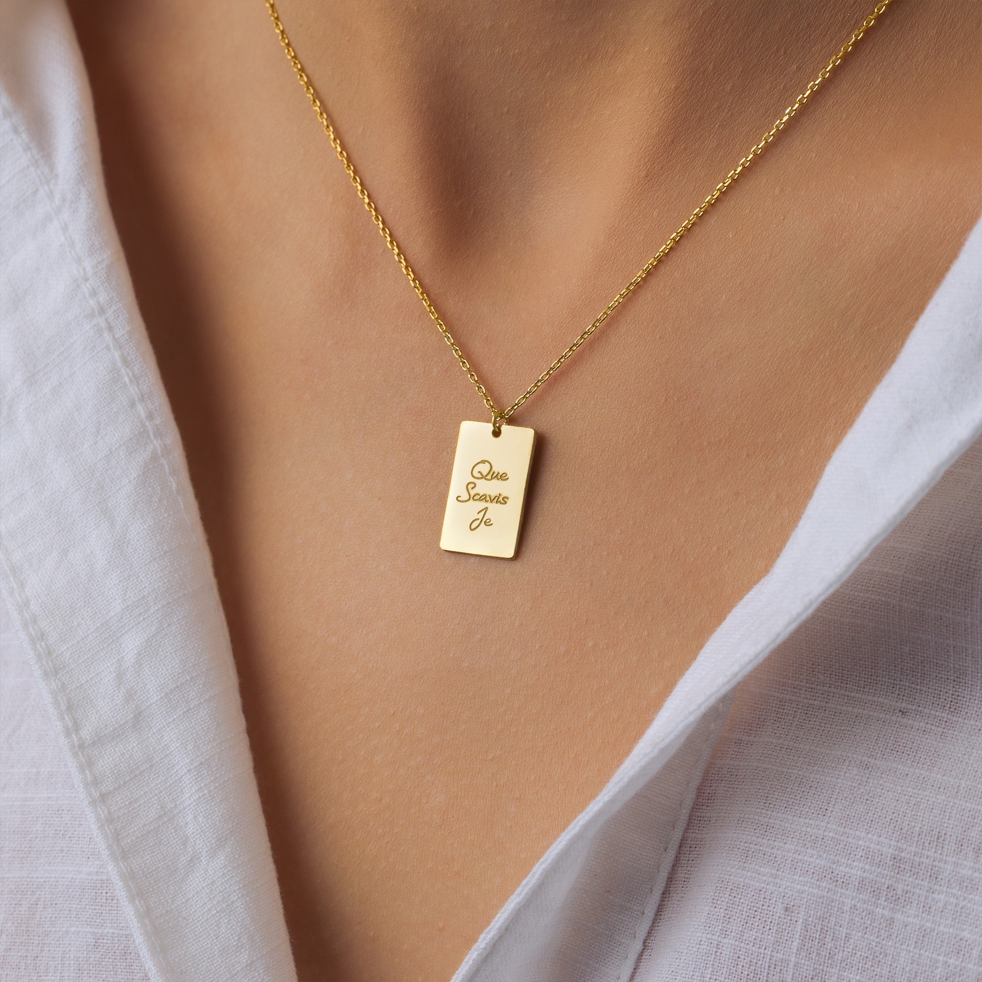 Plate Motto Necklace