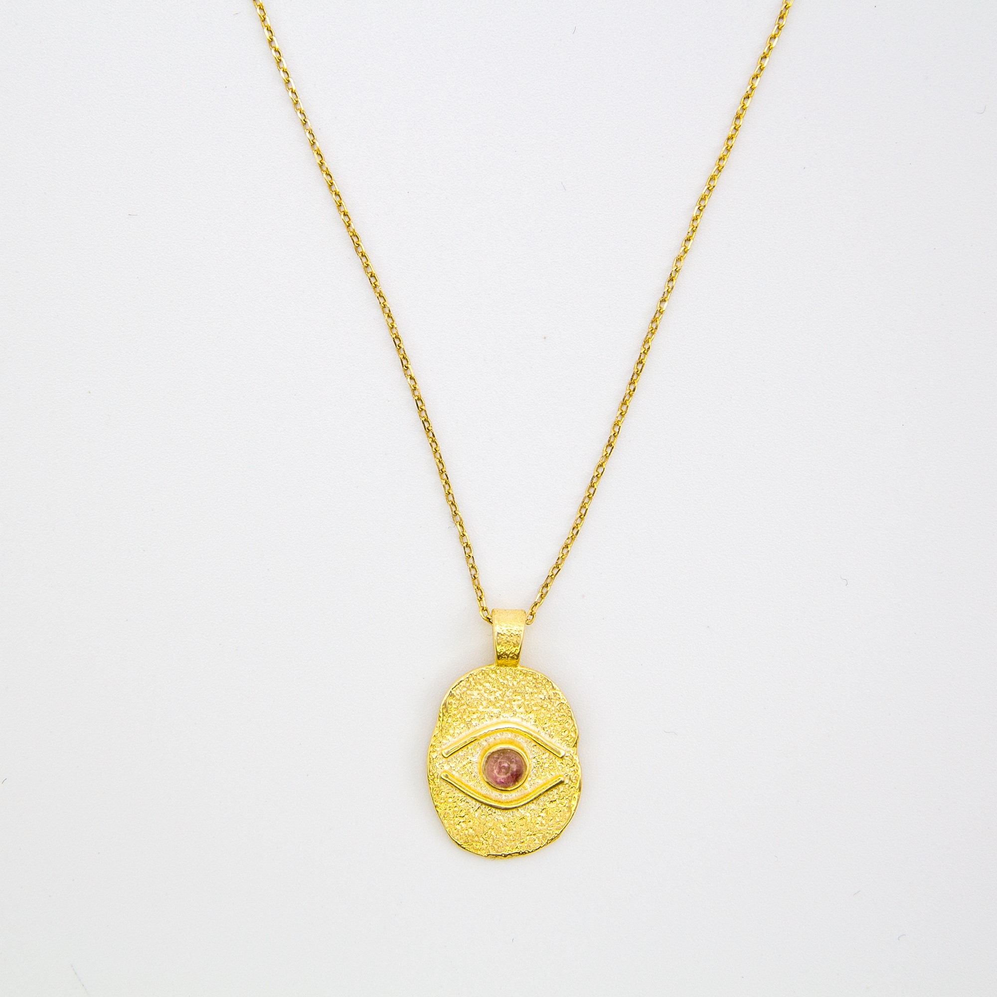 Amethyst Stone Evil Eye Necklace