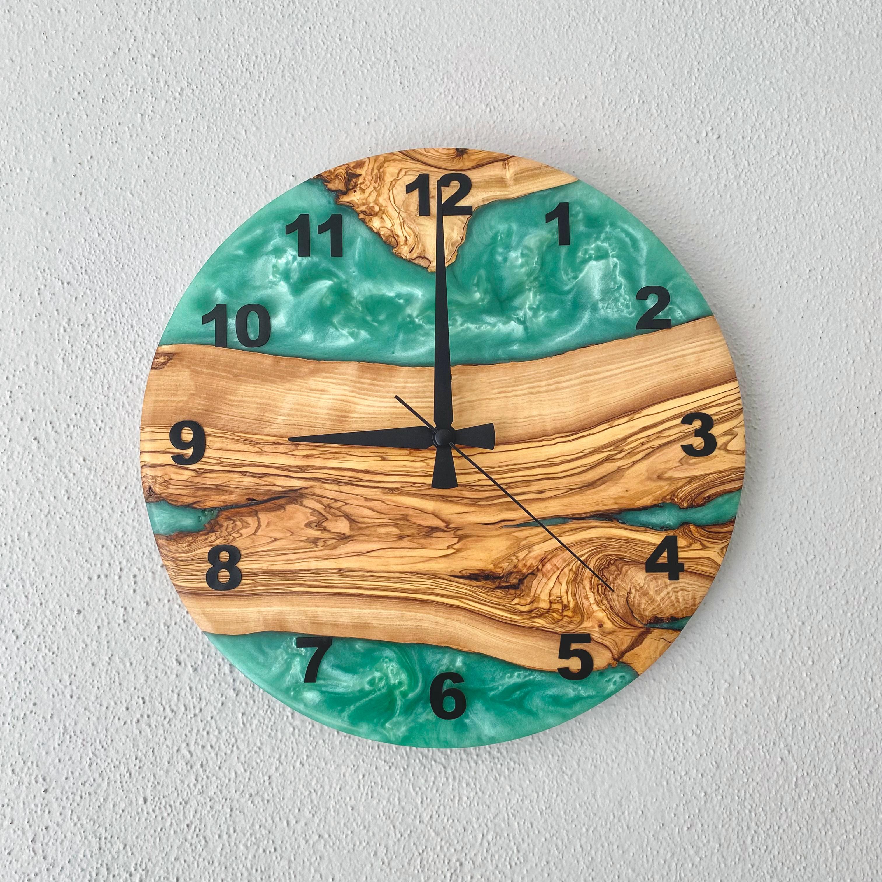 Made to order | Resin & Olive Wood Wall Clock | Rustic Olive Wood Wall Clock