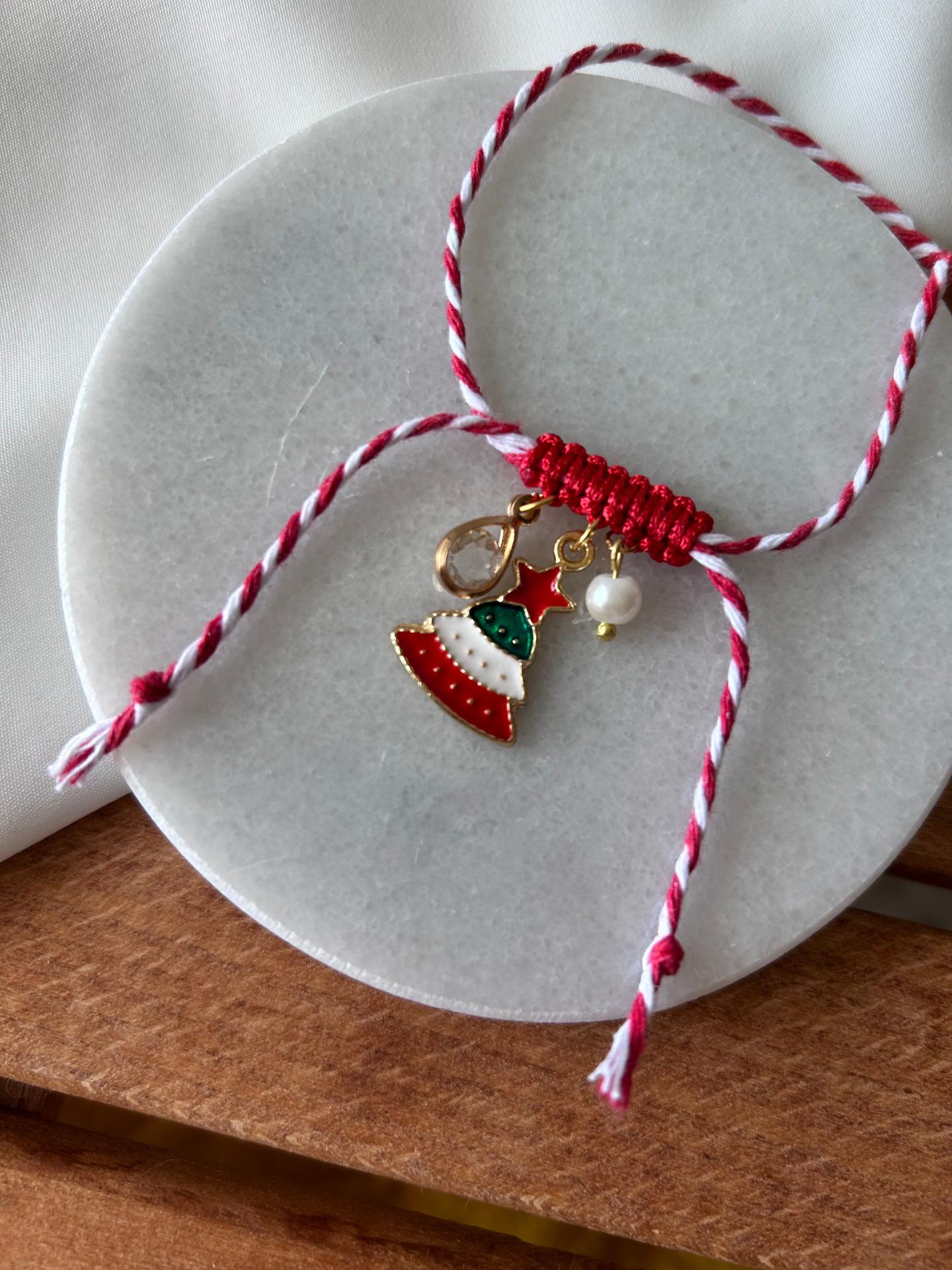 Renkli Yılbaşı Ağacı Figürlü Charm Detay Yeni Yıl Konsept Bileklik