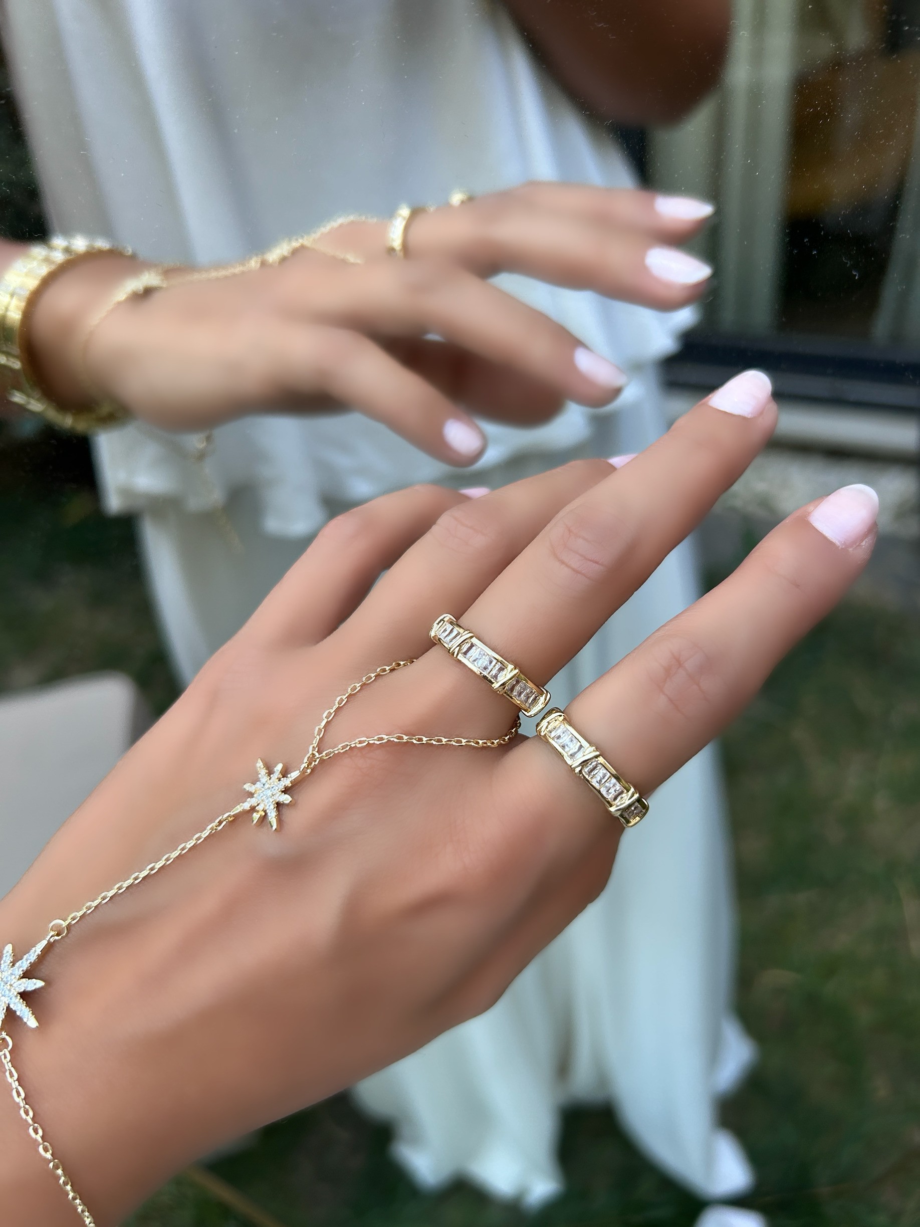 Vip Özel Seri 14K Tam Tur Taşlı Ayarlanabilir Yüzük
