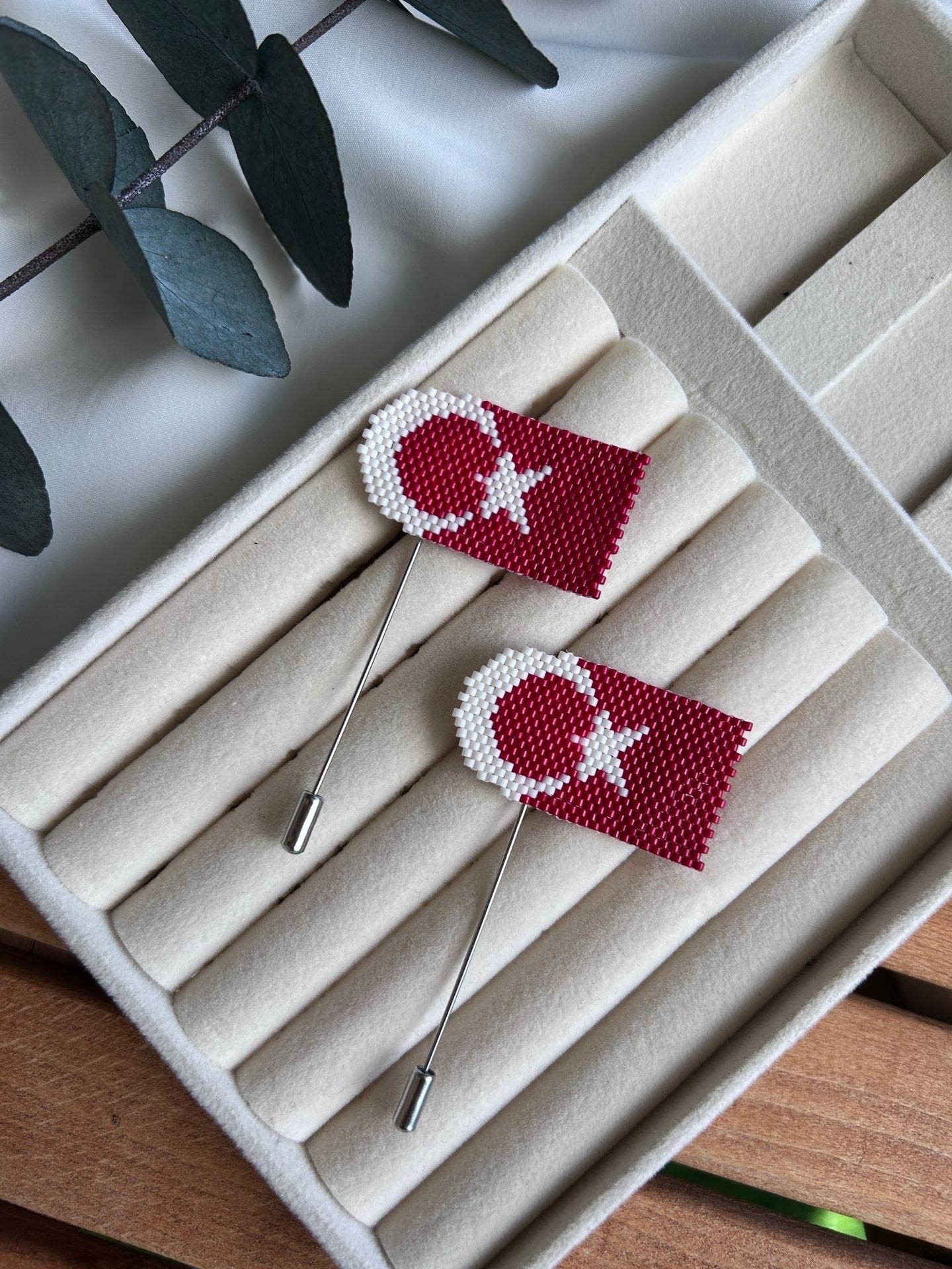 Türk Bayrağı Miyuki Broş