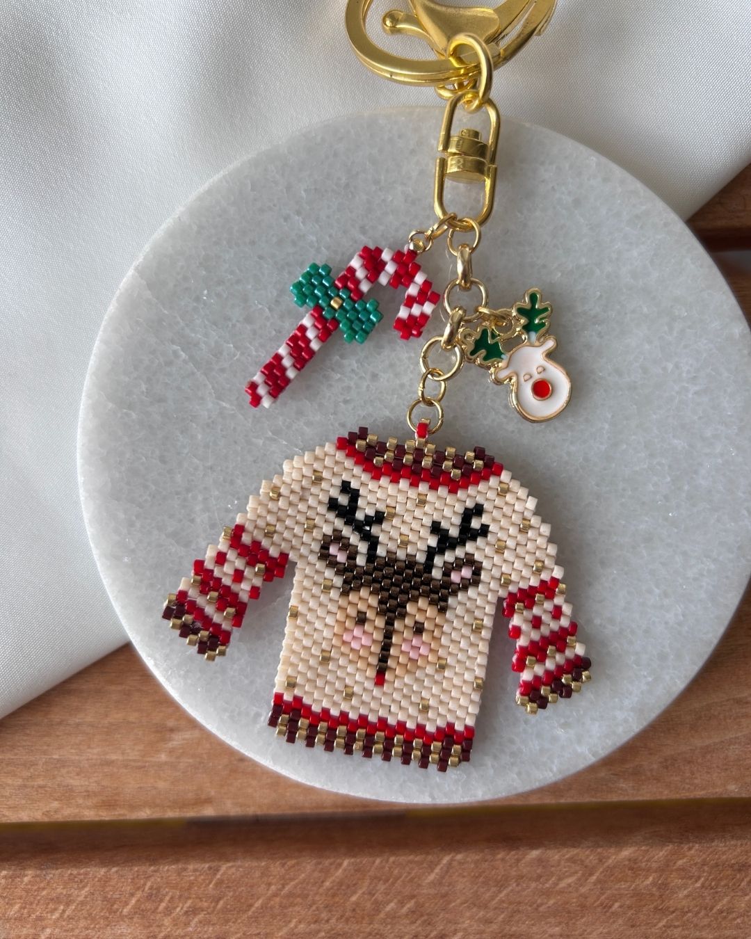 Kazak Motifli Miyuki Tasarım Anahtarlık & Çanta Charm