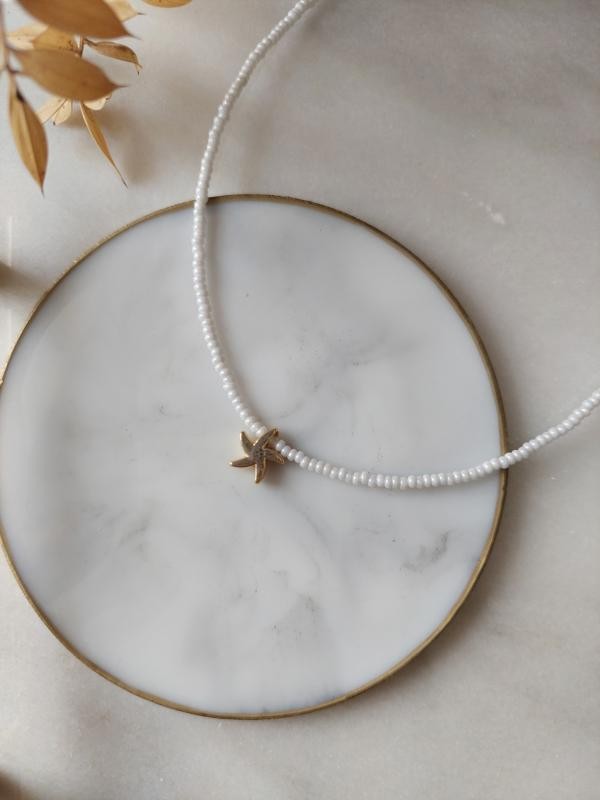 Yıldız Detay Boncuk Choker Kolye