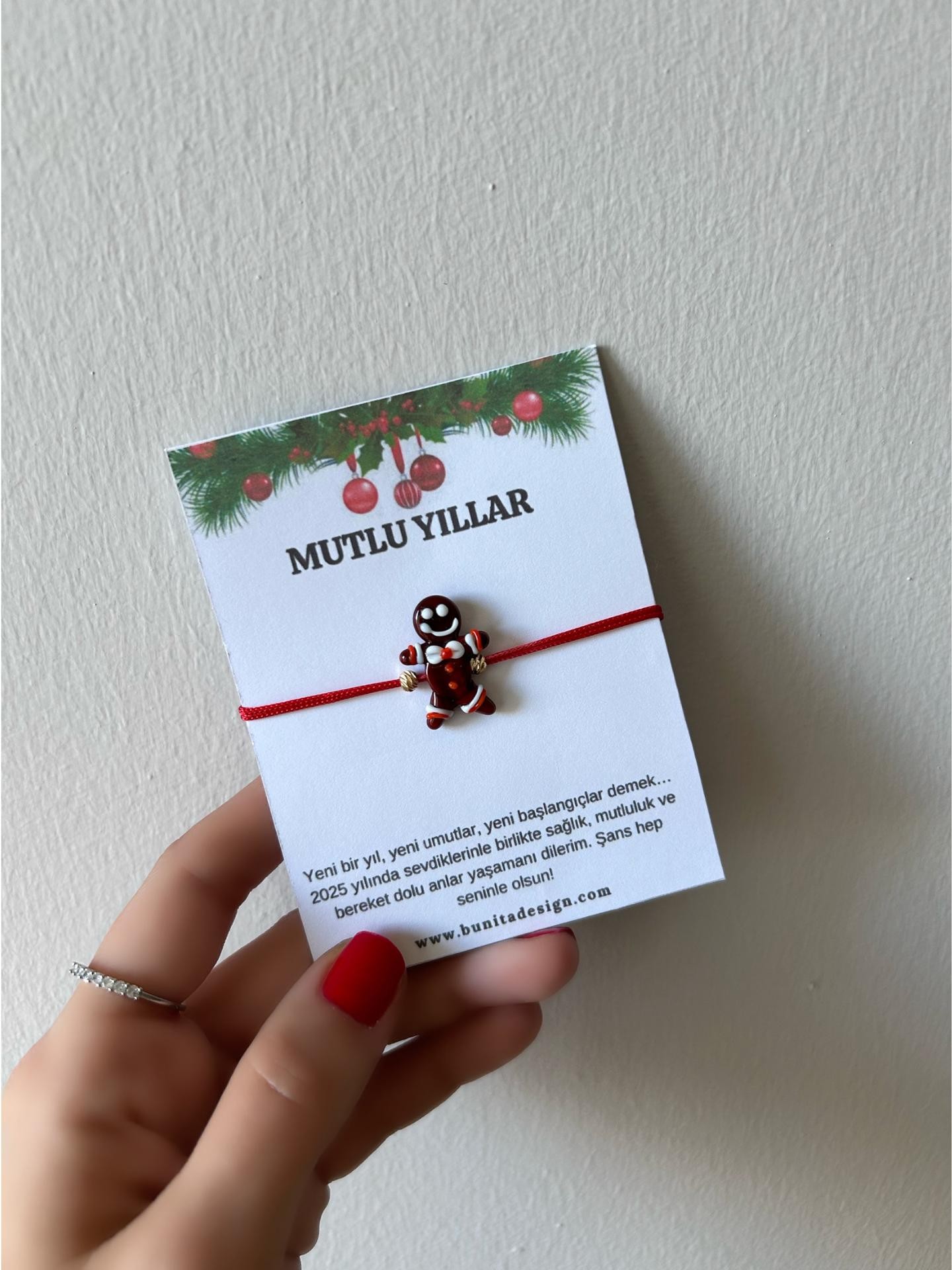 Murano Cam Kurabiye Adam Yeni Yıl Konsept Bileklik