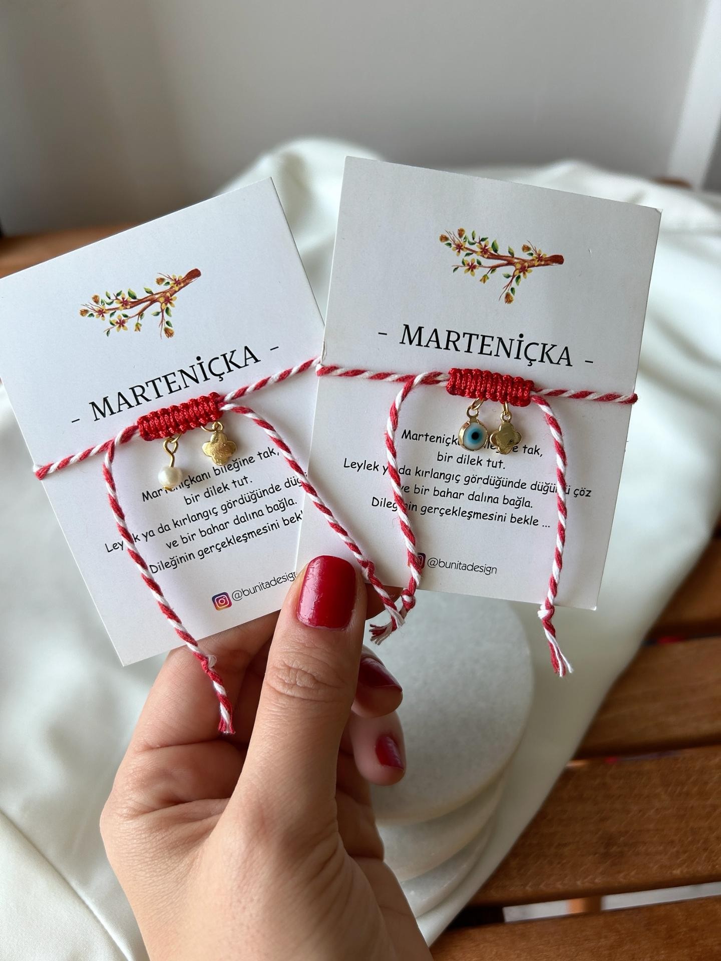 Yonca ve İnci Charm Marteniçka Dilek Bilekliği