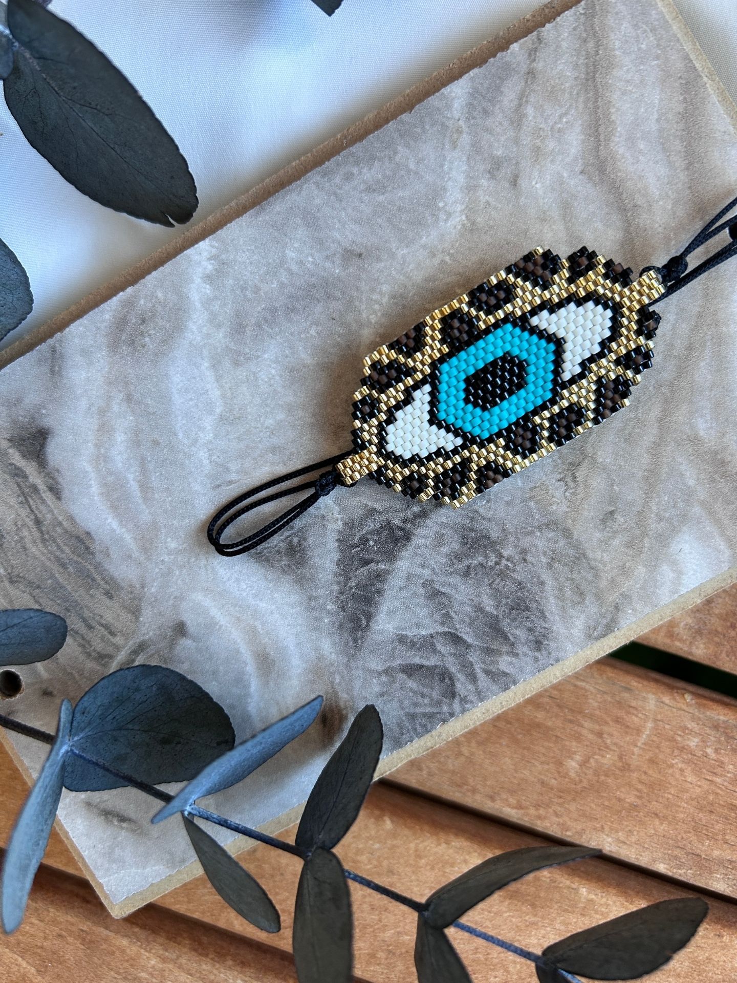 Leopar Detay Göz Miyuki Bileklik