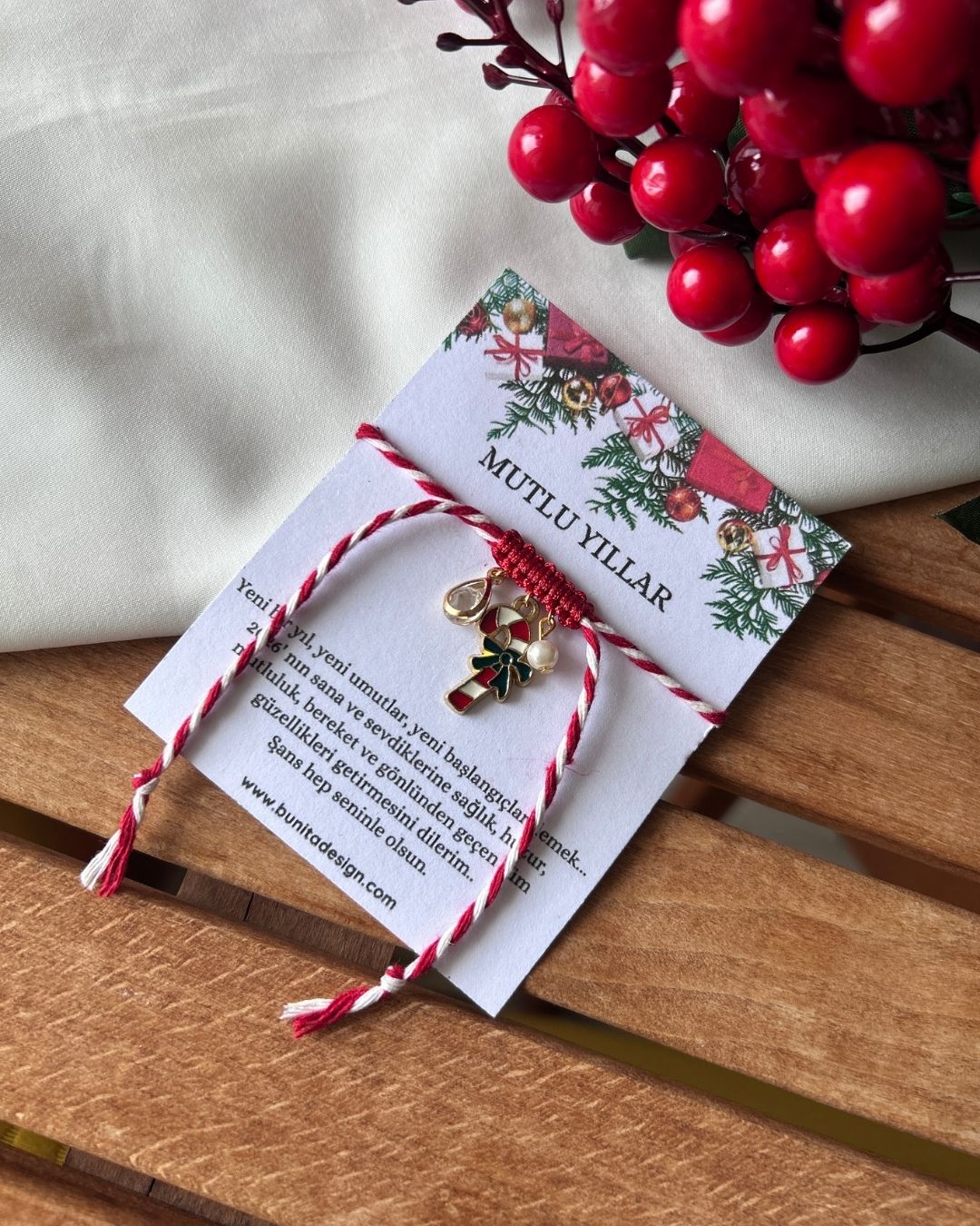 Yılbaşı Süsü Figürlü Charm Detay Yeni Yıl Konsept Bileklik