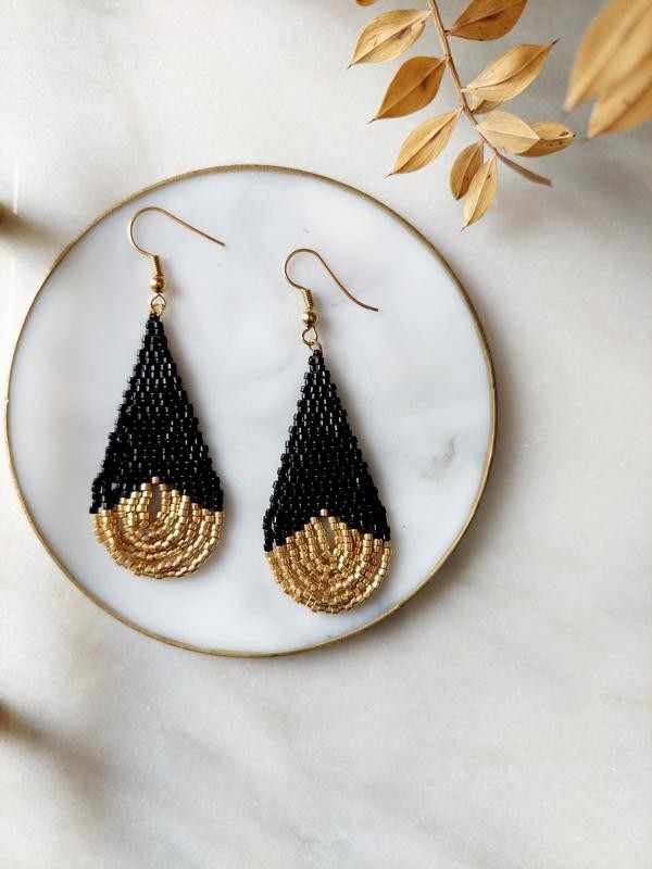 Gold Işıltılı Miyuki Küpe