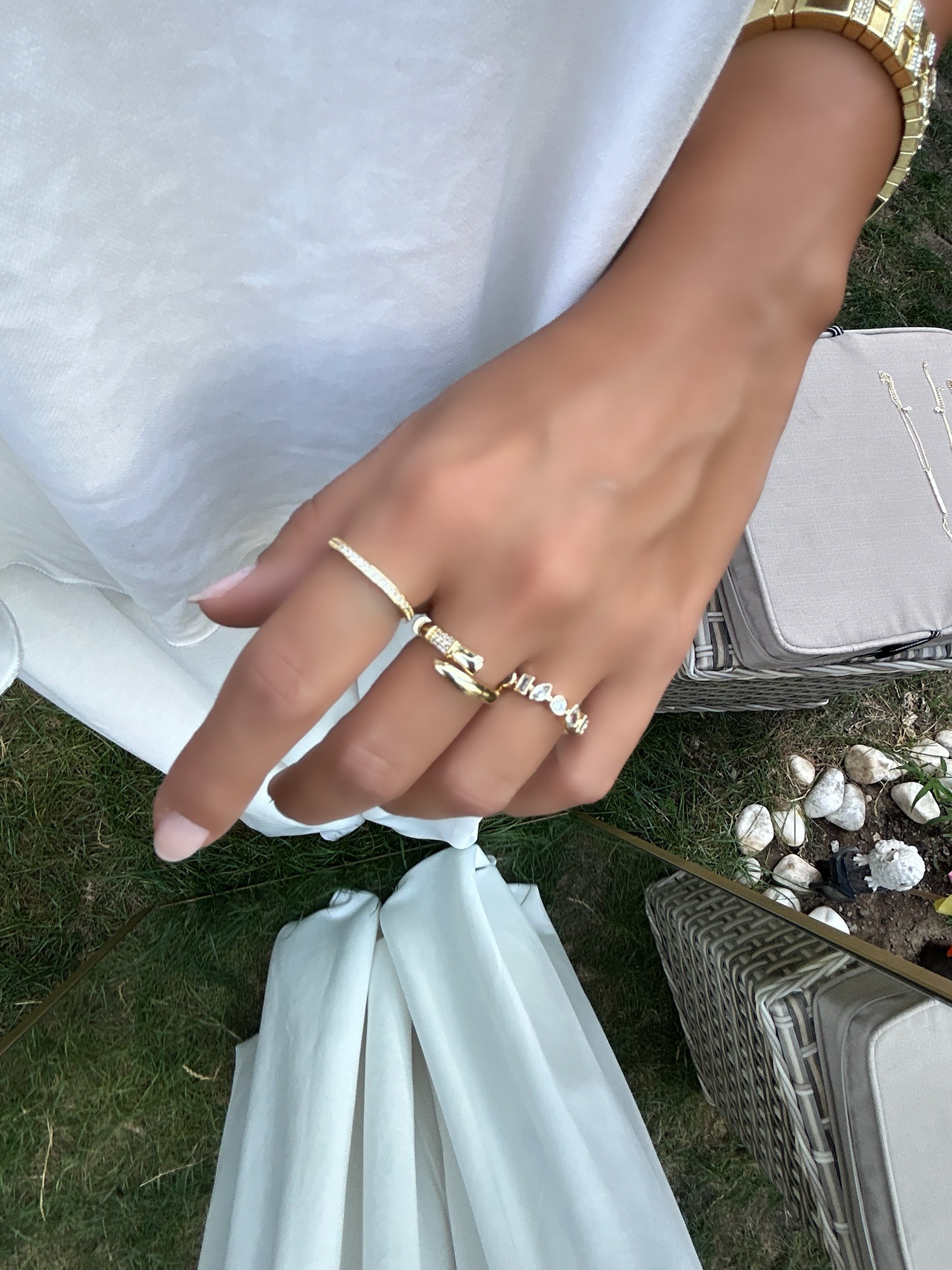 Vip Özel Seri 14K Üçlü Yüzük Seti