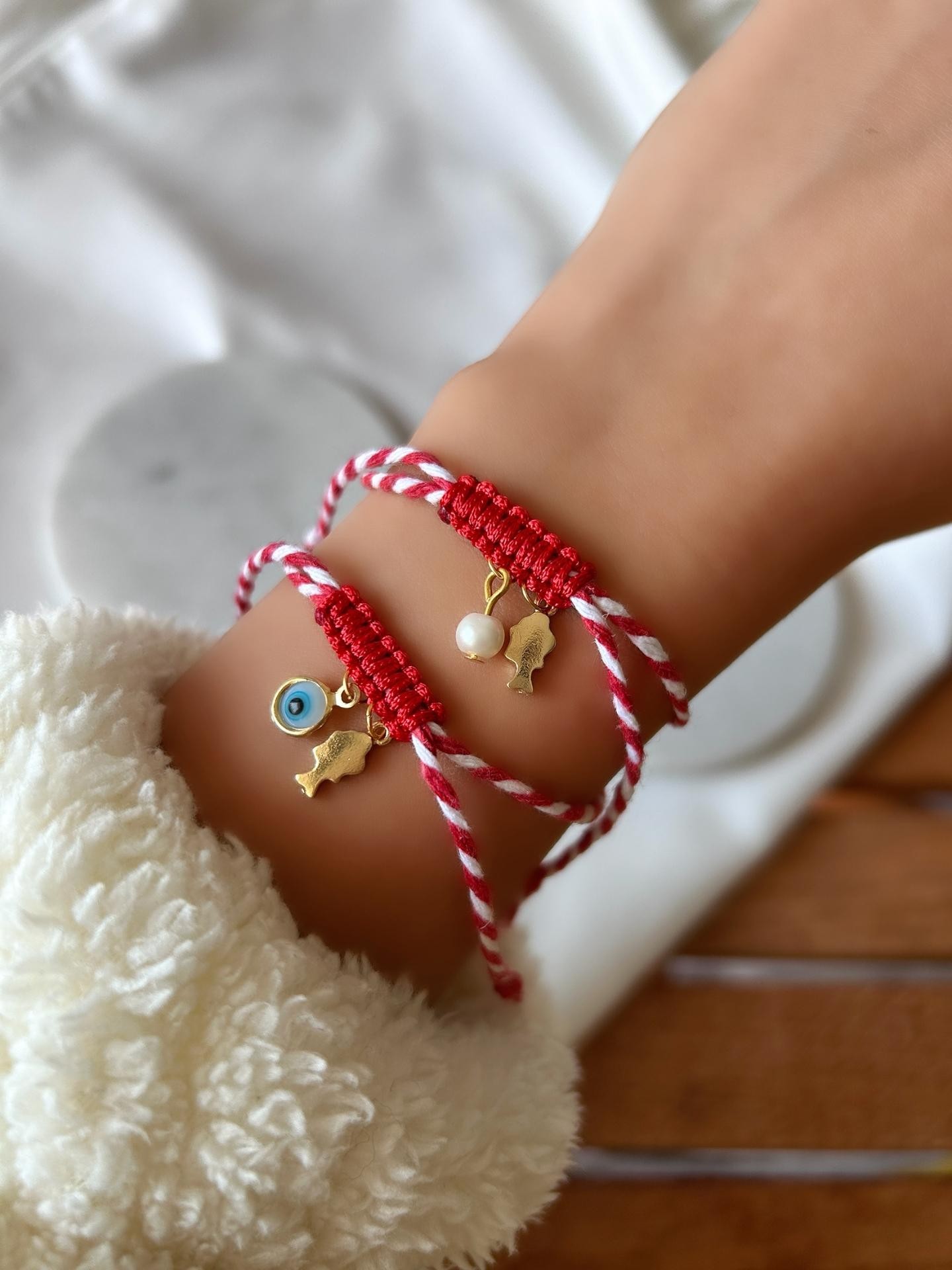 Balık Charm Detay İkili Marteniçka Bileklik Seti