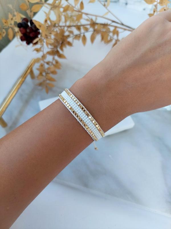 Gold Taş Detay Miyuki Bileklik