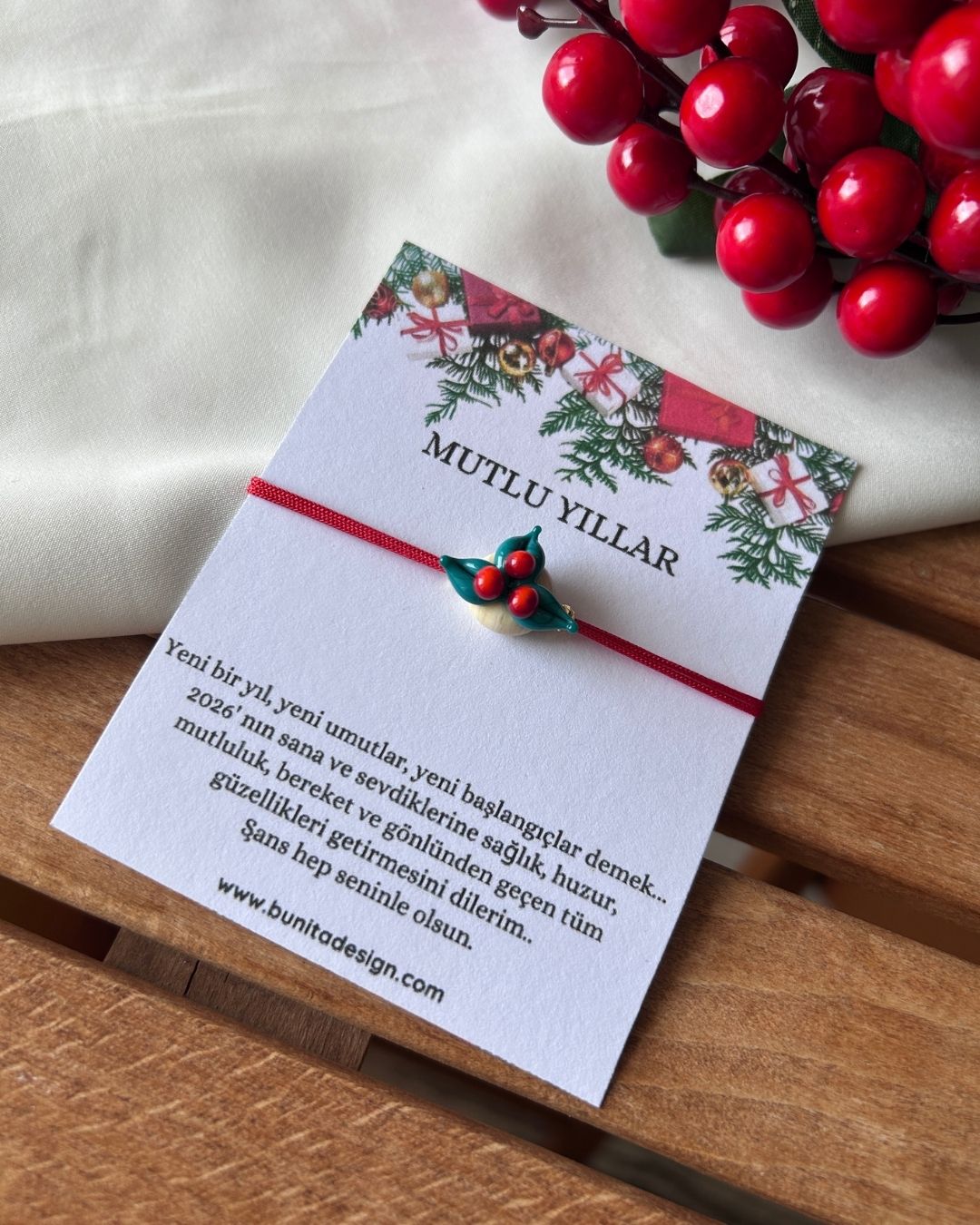 Murano Cam Yeşil Kokina Yeni Yıl Konsept Bileklik