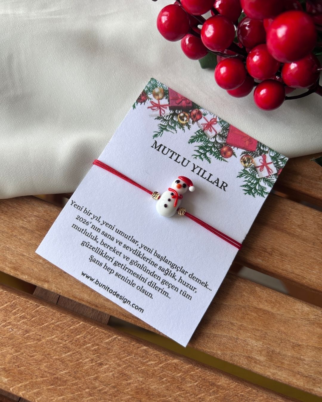 Murano Cam Kardan Adam Yeni Yıl Konsept Bileklik