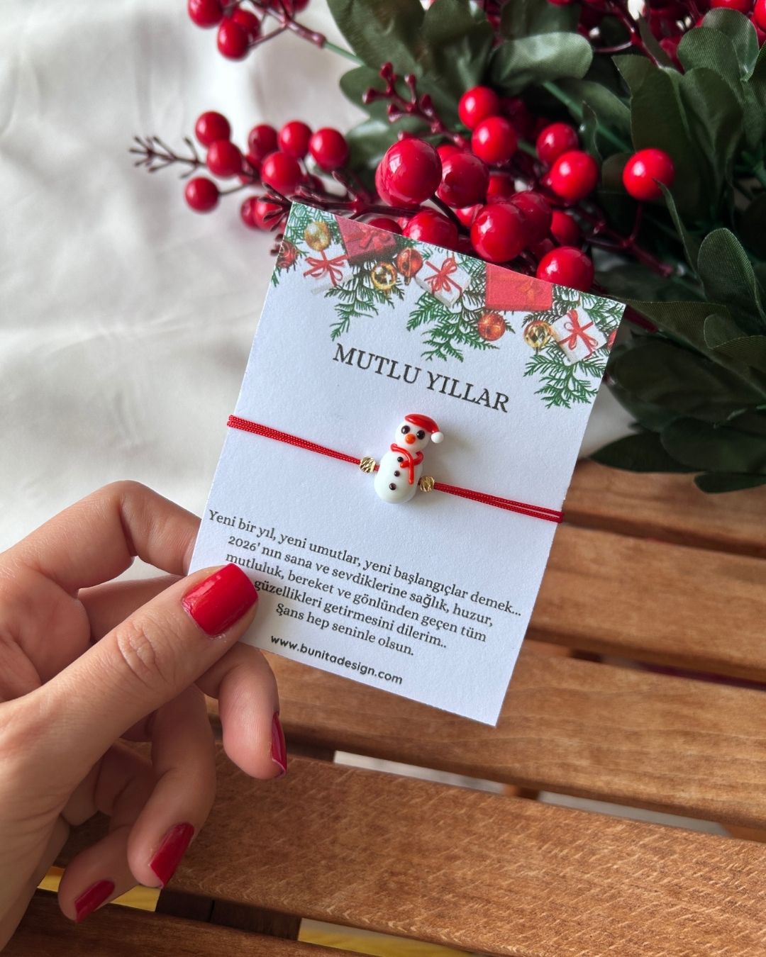 Murano Cam Kardan Adam Yeni Yıl Konsept Bileklik