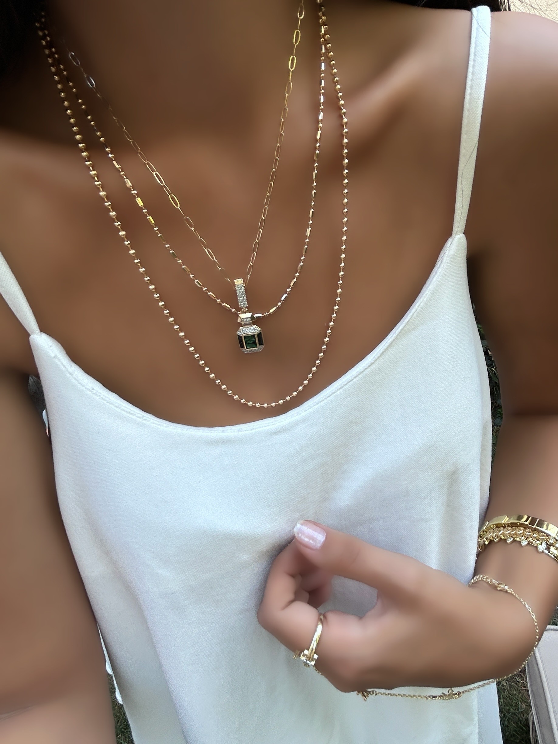 Vip Özel Seri 18K Üçlü Kombin Kolye