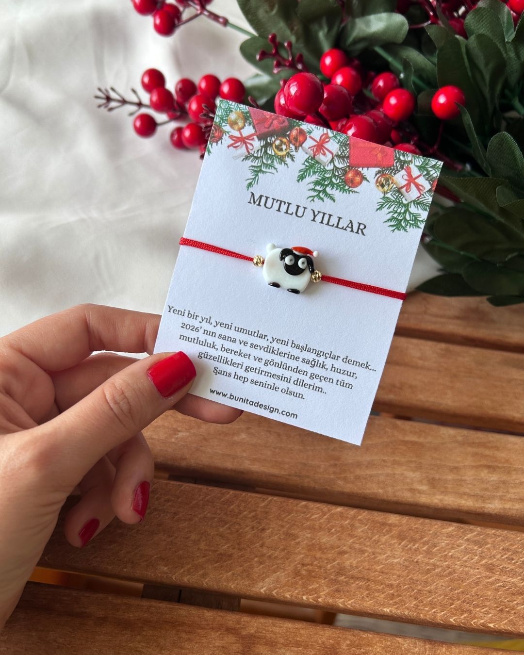 Murano Cam Koyun Yeni Yıl Konsept Bileklik