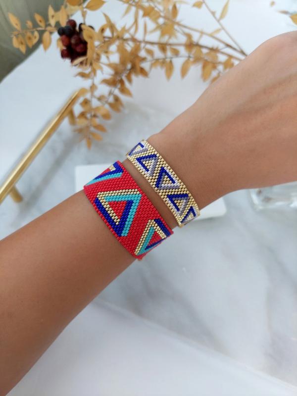 African Pattern Double Miyuki Bracelet Set