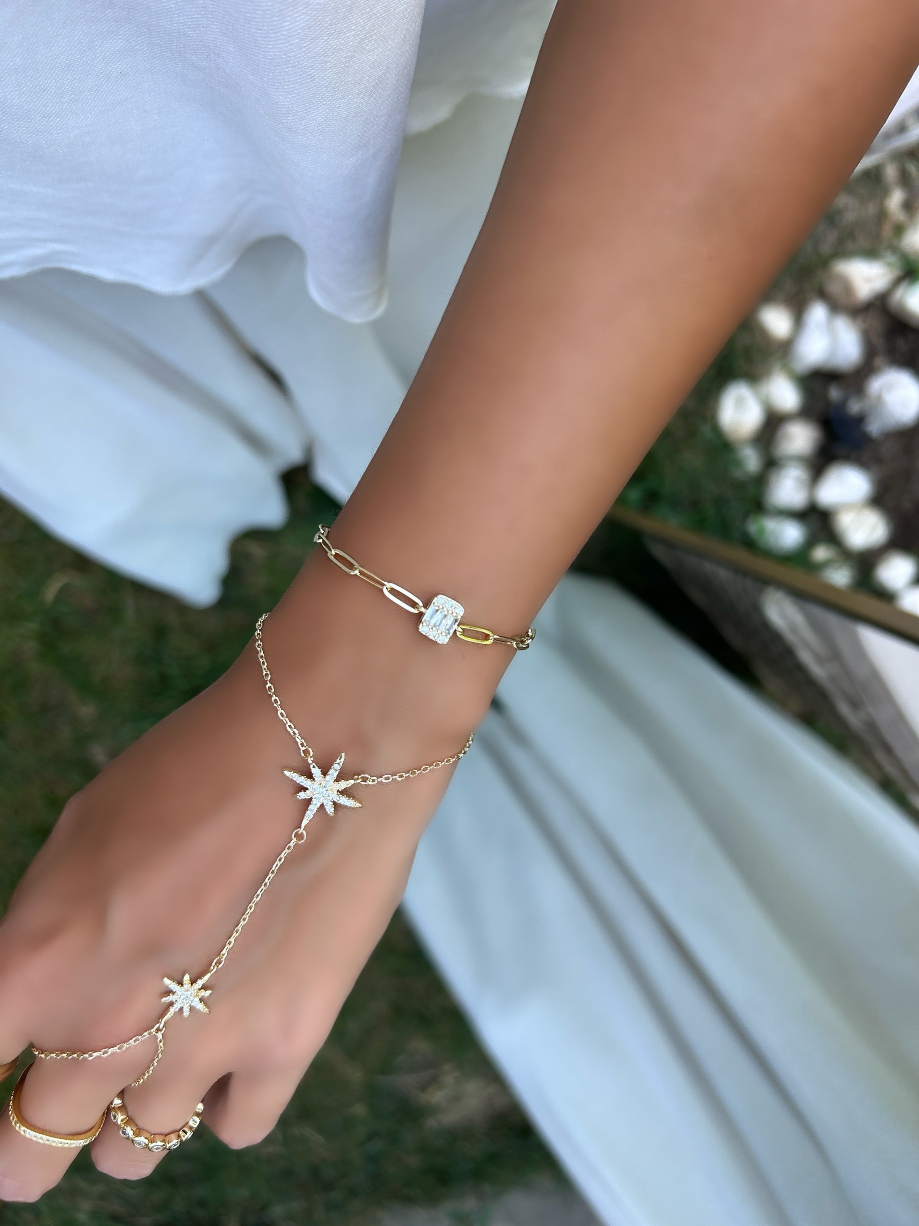 Vip Özel Seri 14K Taşlı Zincir Bileklik
