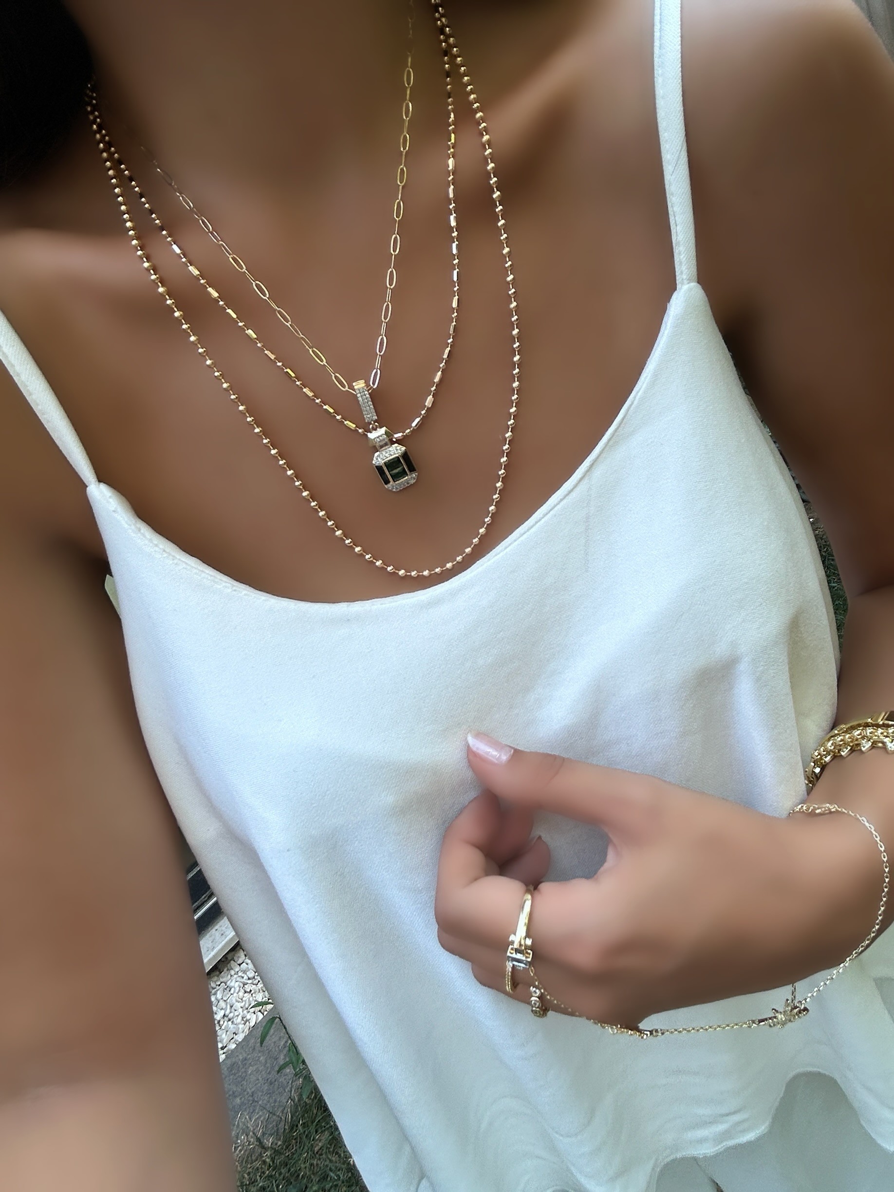 Vip Özel Seri 18K Üçlü Kombin Kolye