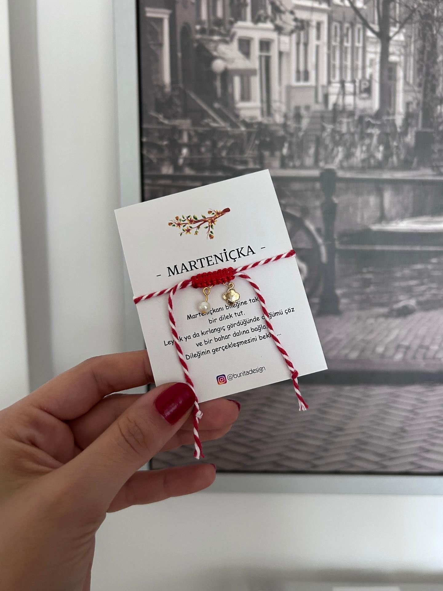 Yonca ve İnci Charm Marteniçka Dilek Bilekliği