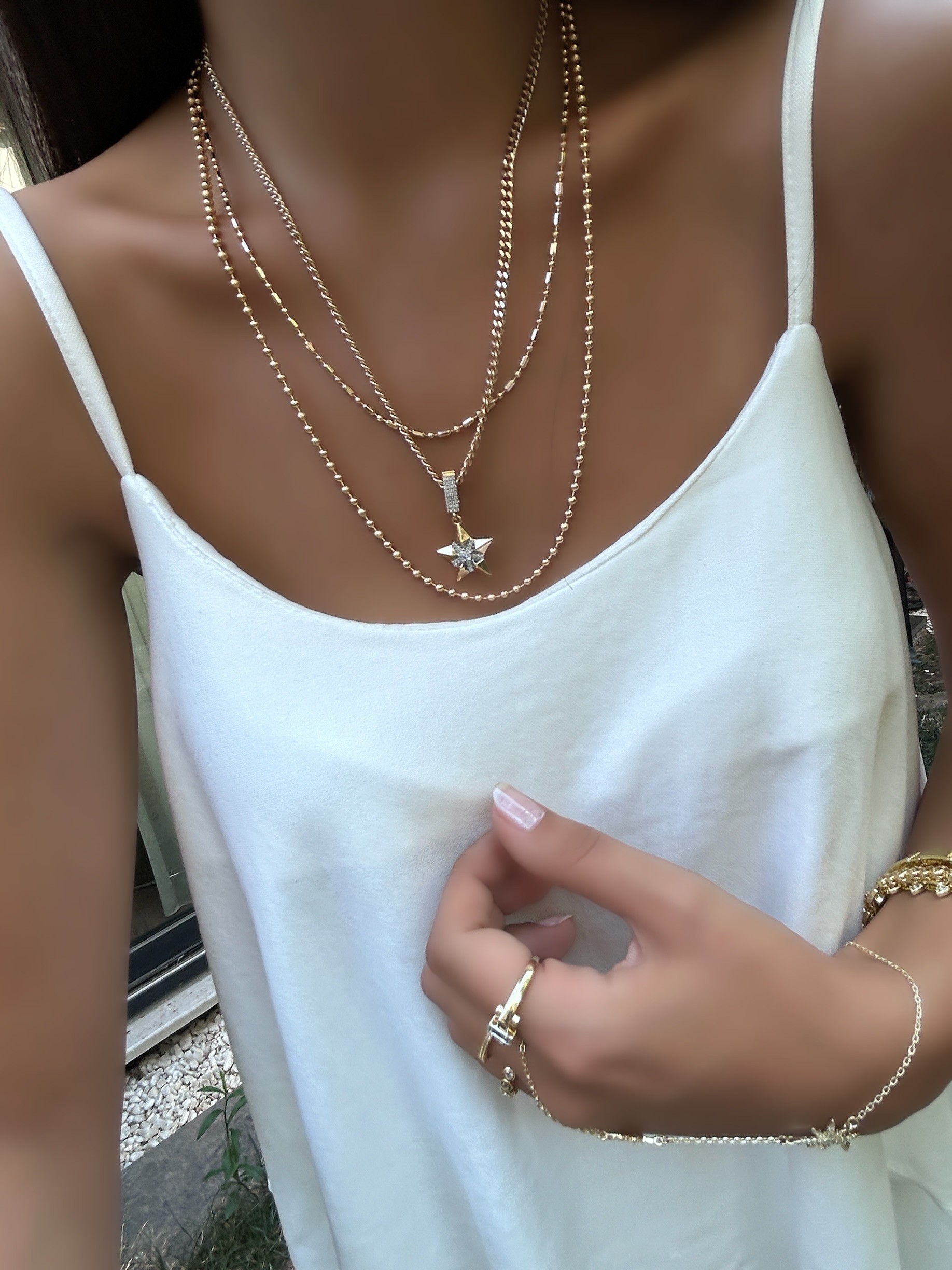 Vip Özel Seri 18K Üçlü Kolye Seti