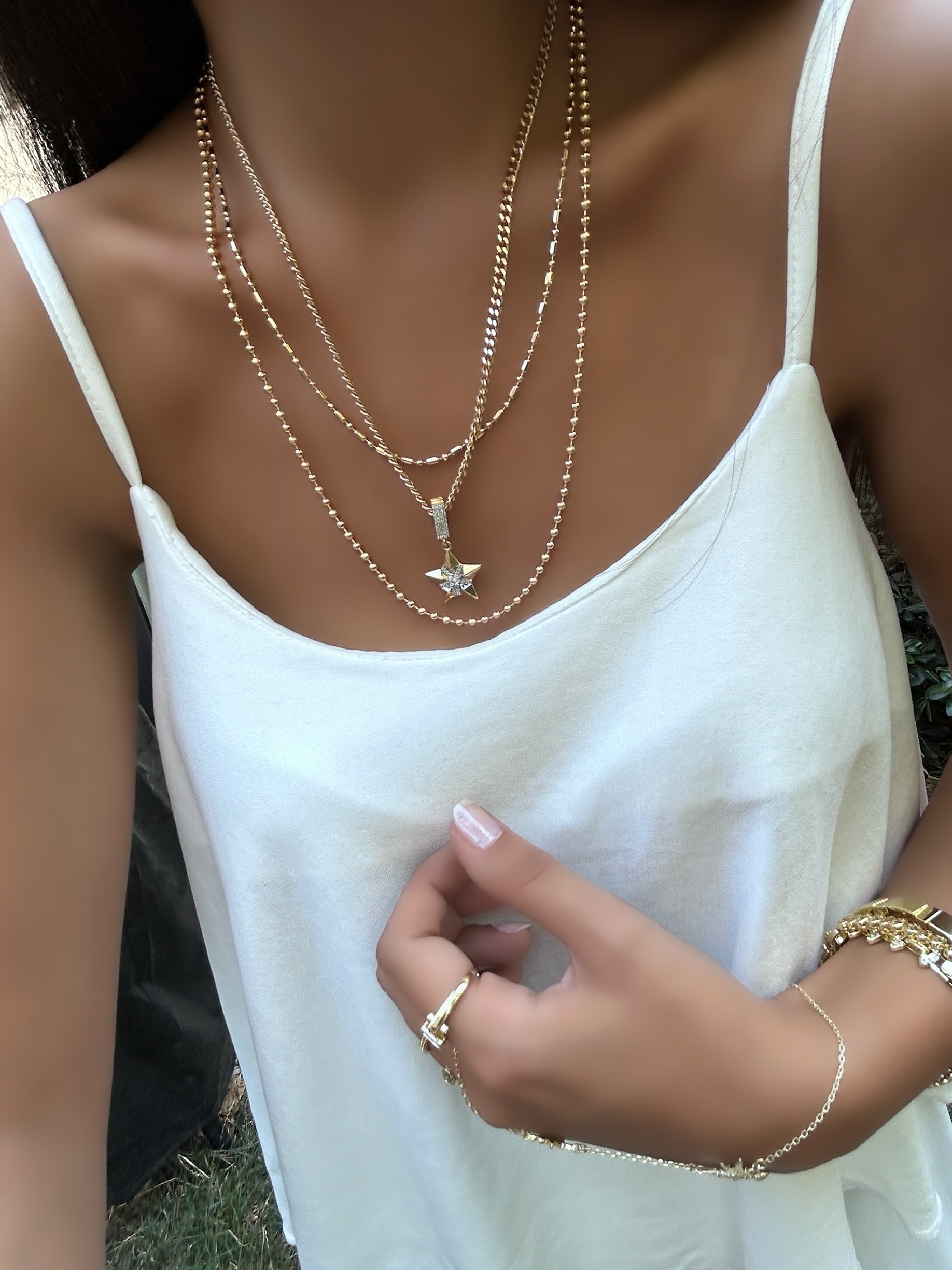 Vip Özel Seri 18K Üçlü Kolye Seti