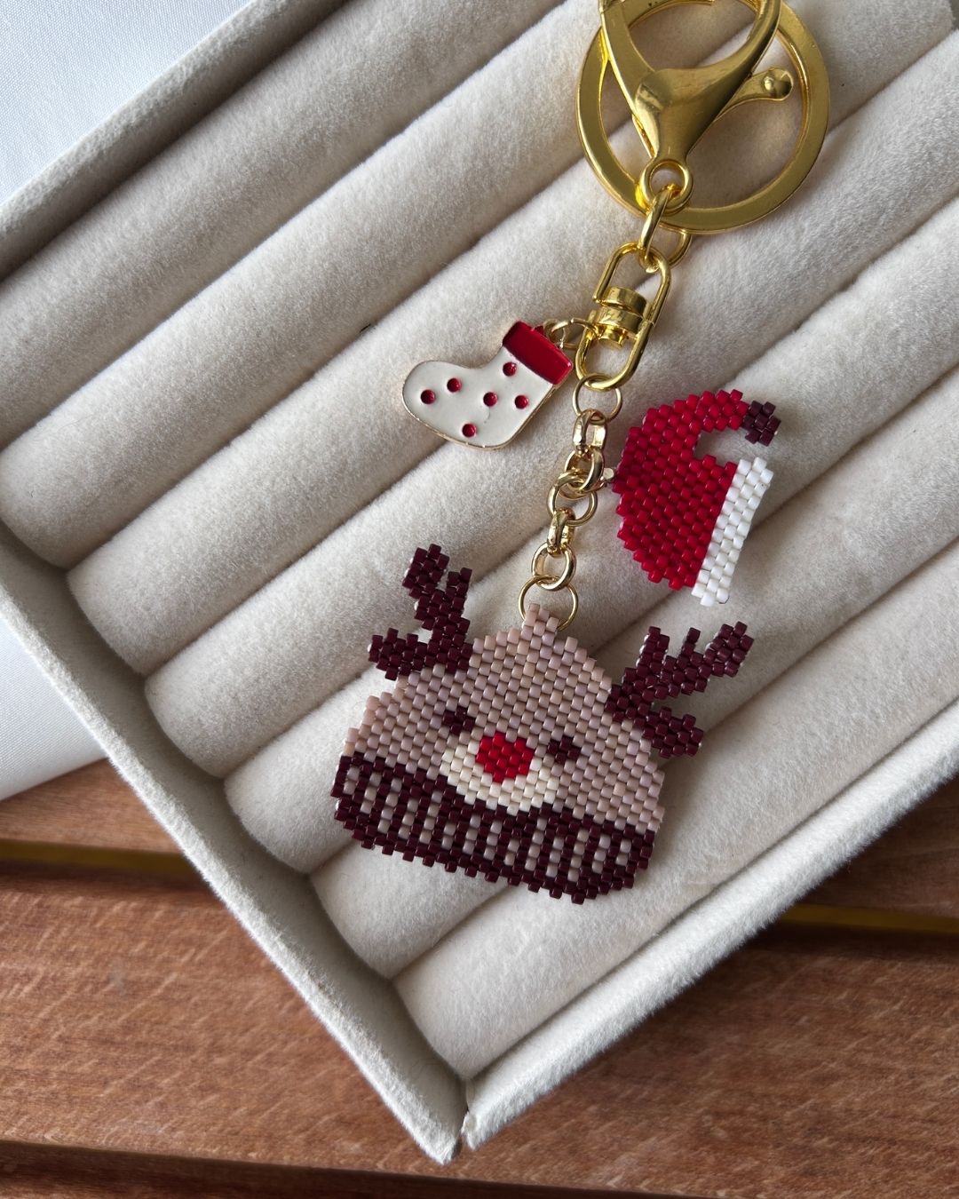 Geyik Motifli Miyuki Tasarım Anahtarlık & Çanta Charm