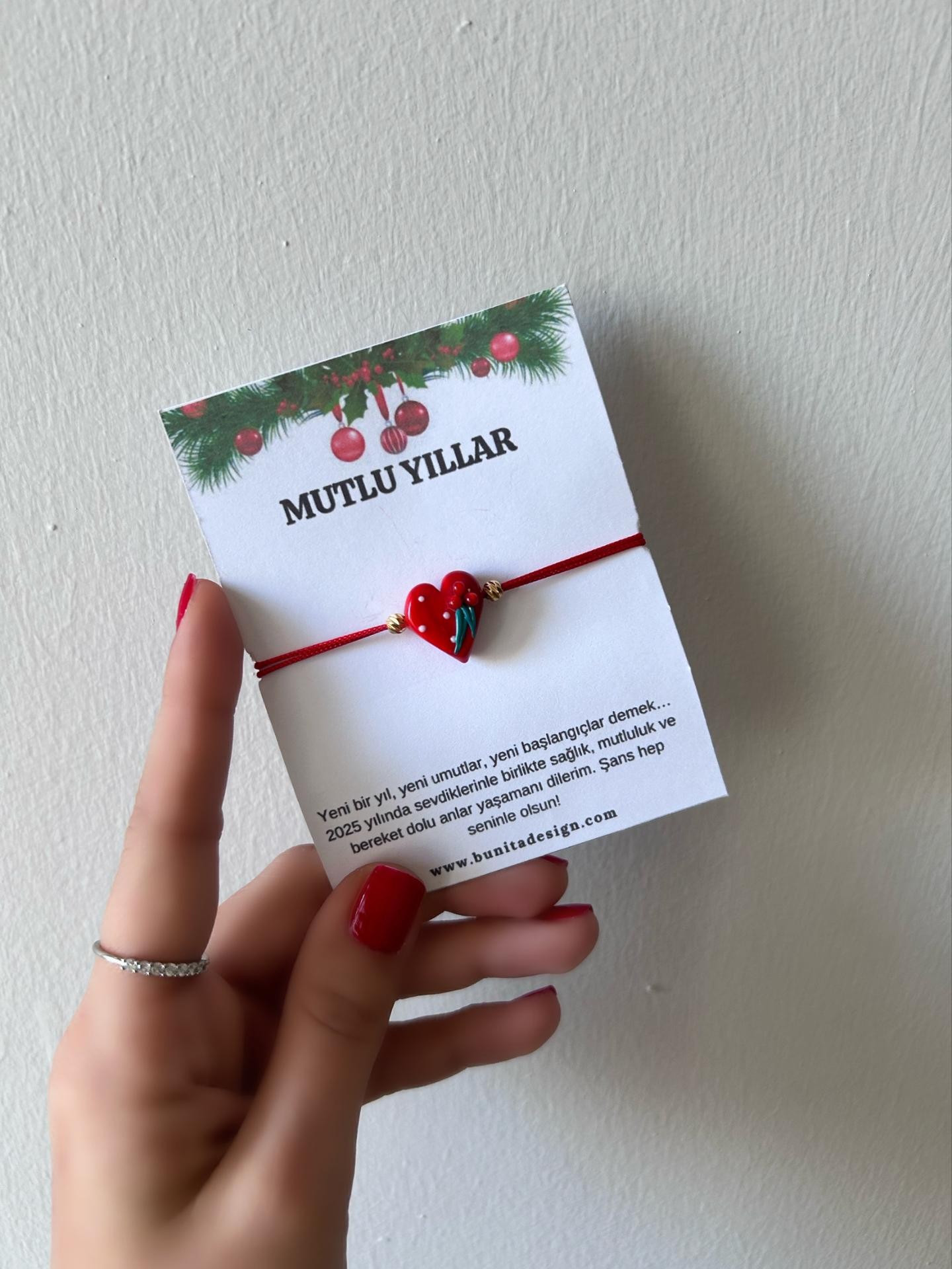 Murano Cam Kokinalı Kalp Yeni Yıl Konsept Bileklik