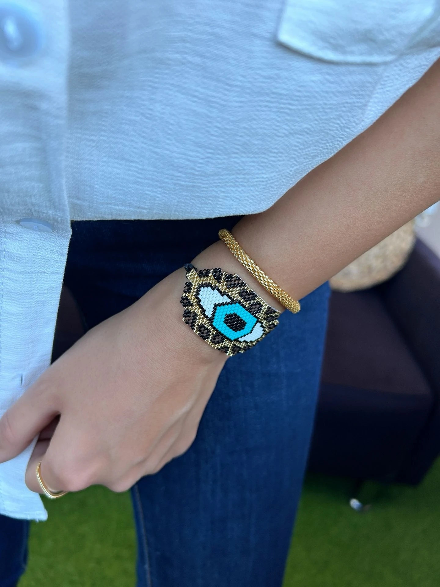 Leopar Detay Göz Miyuki Bileklik