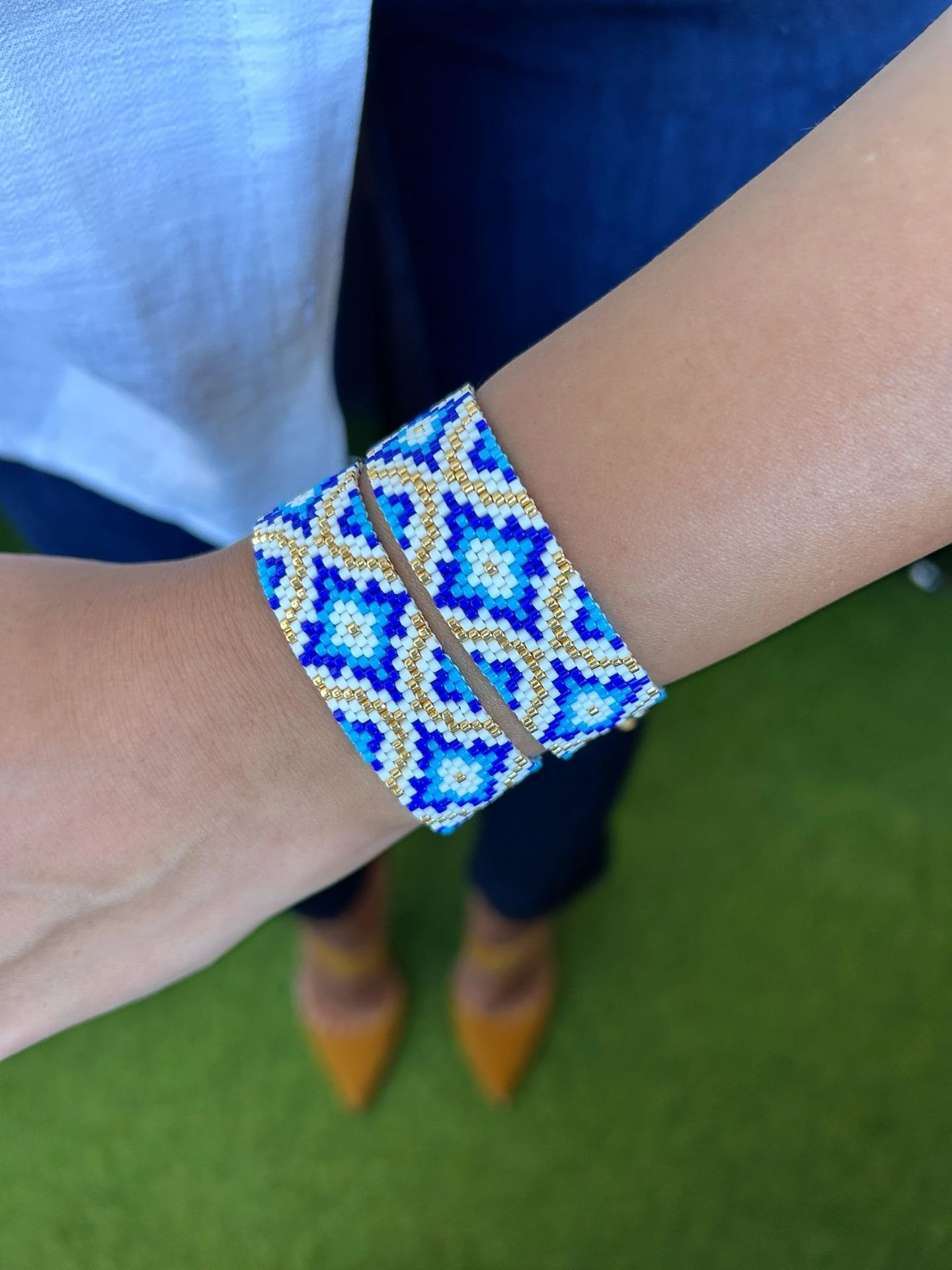 Altın Yıldız Desenli Tasarım Miyuki Bileklik