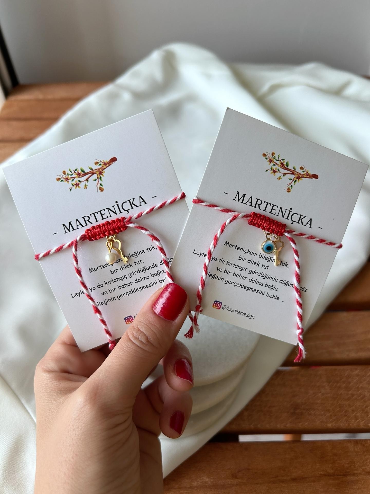 Kalp Anahtar ve Nazar Boncuklu Charm Marteniçka Dilek Bilekliği