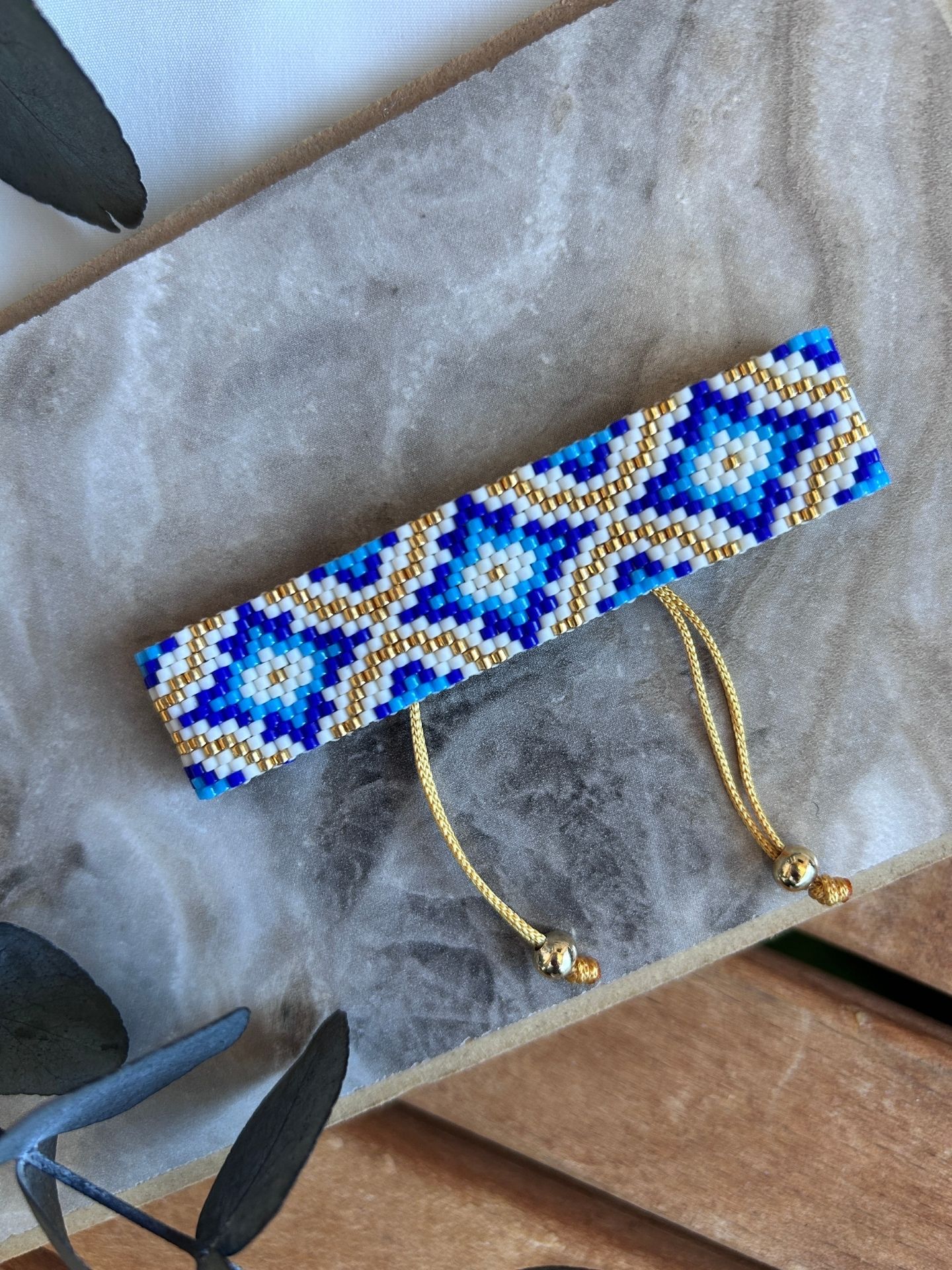 Altın Yıldız Desenli Tasarım Miyuki Bileklik