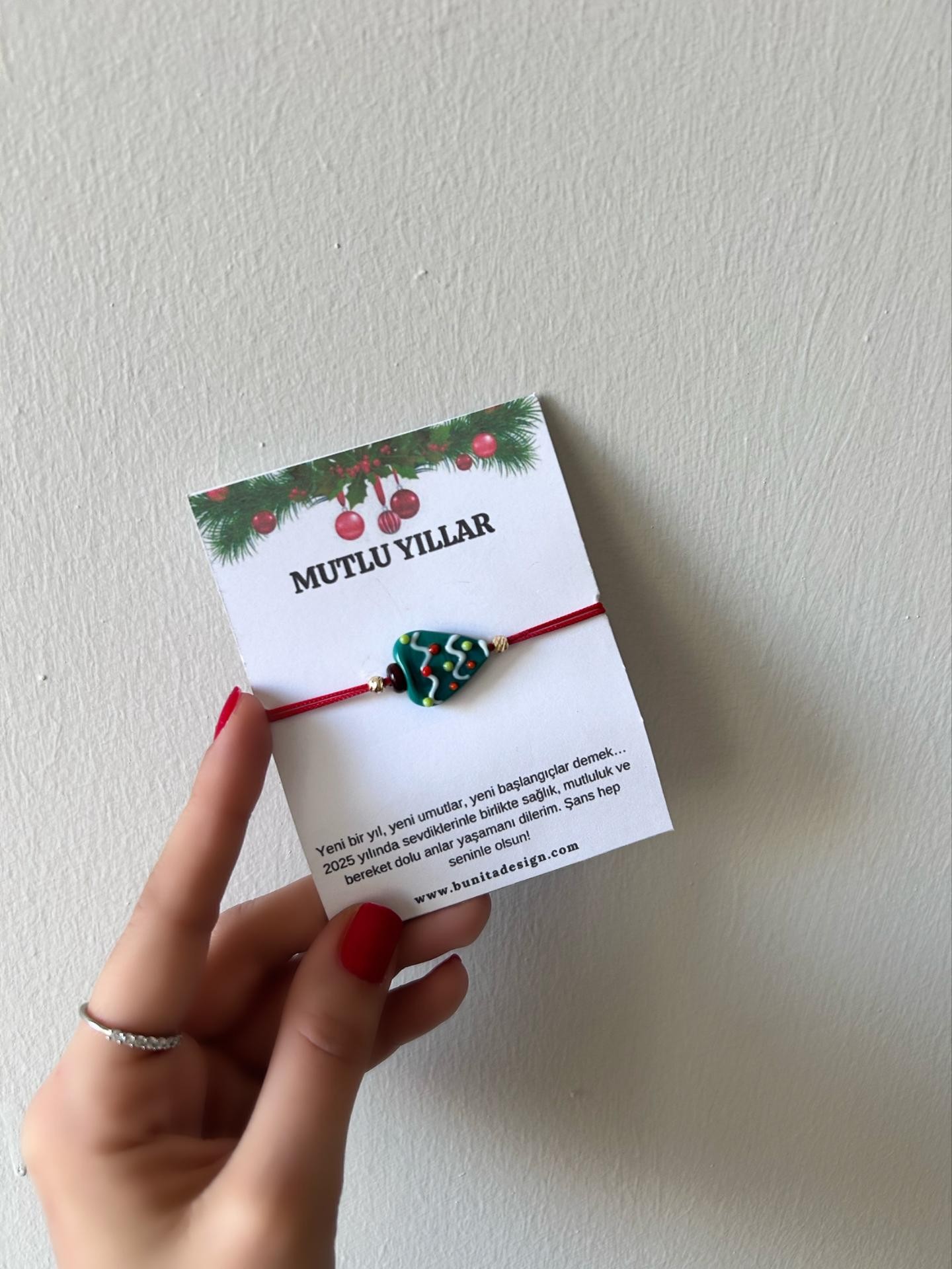 Murano Cam Noel Ağacı Yeni Yıl Konsept Bileklik