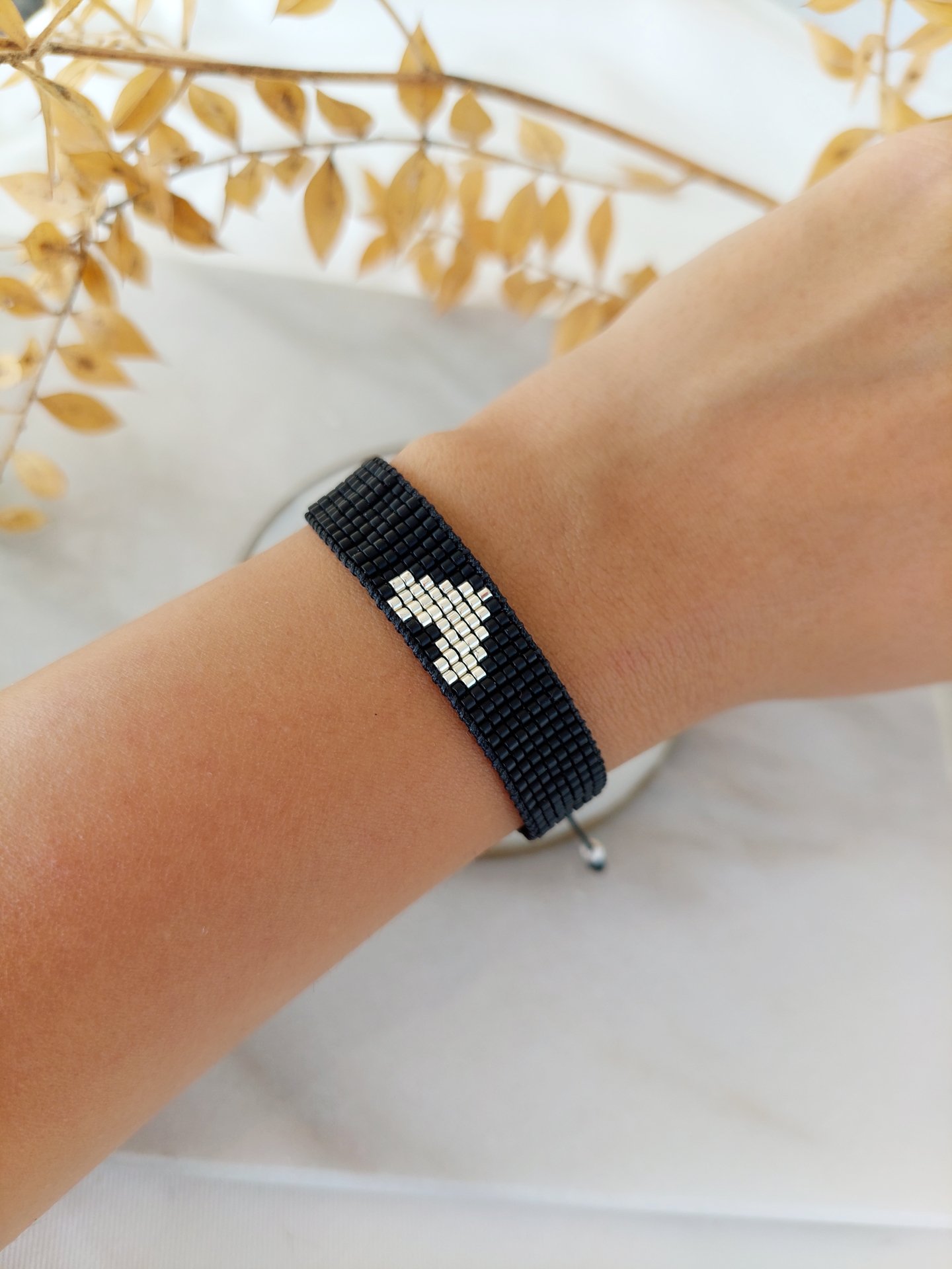 Kalp & Zikzak Motif Miyuki Bileklik Seti