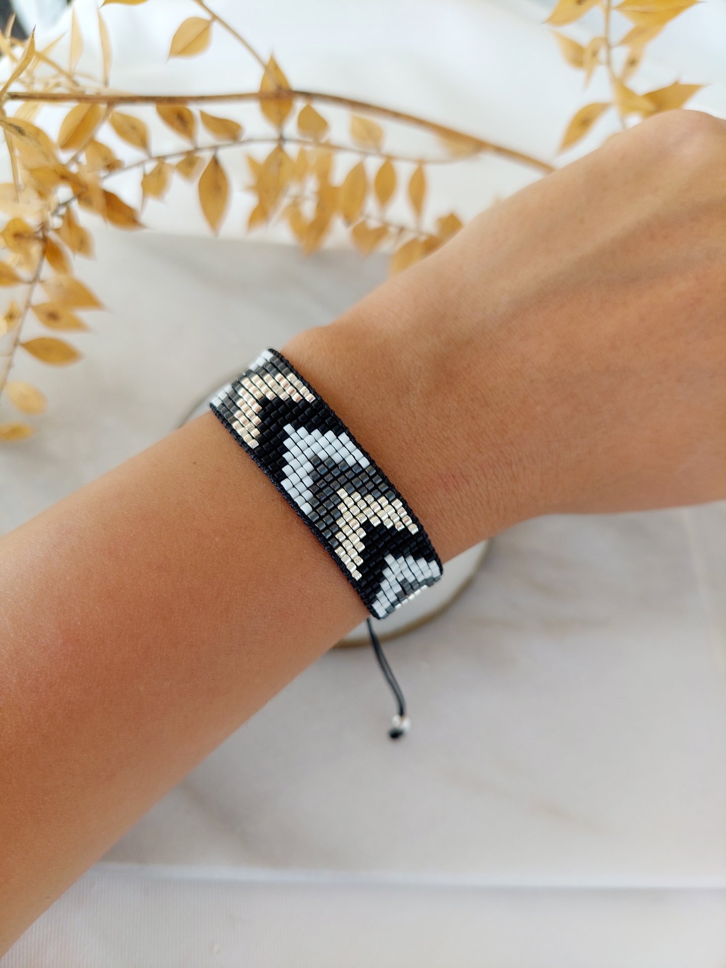 Kalp & Zikzak Motif Miyuki Bileklik Seti