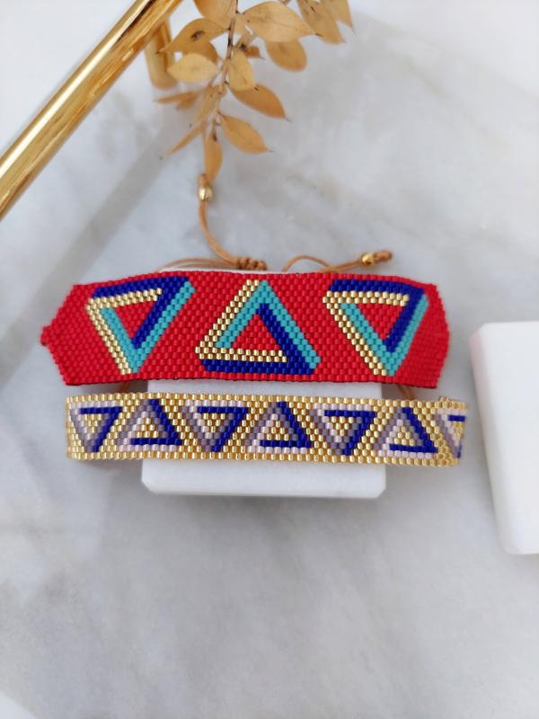 African Pattern Double Miyuki Bracelet Set