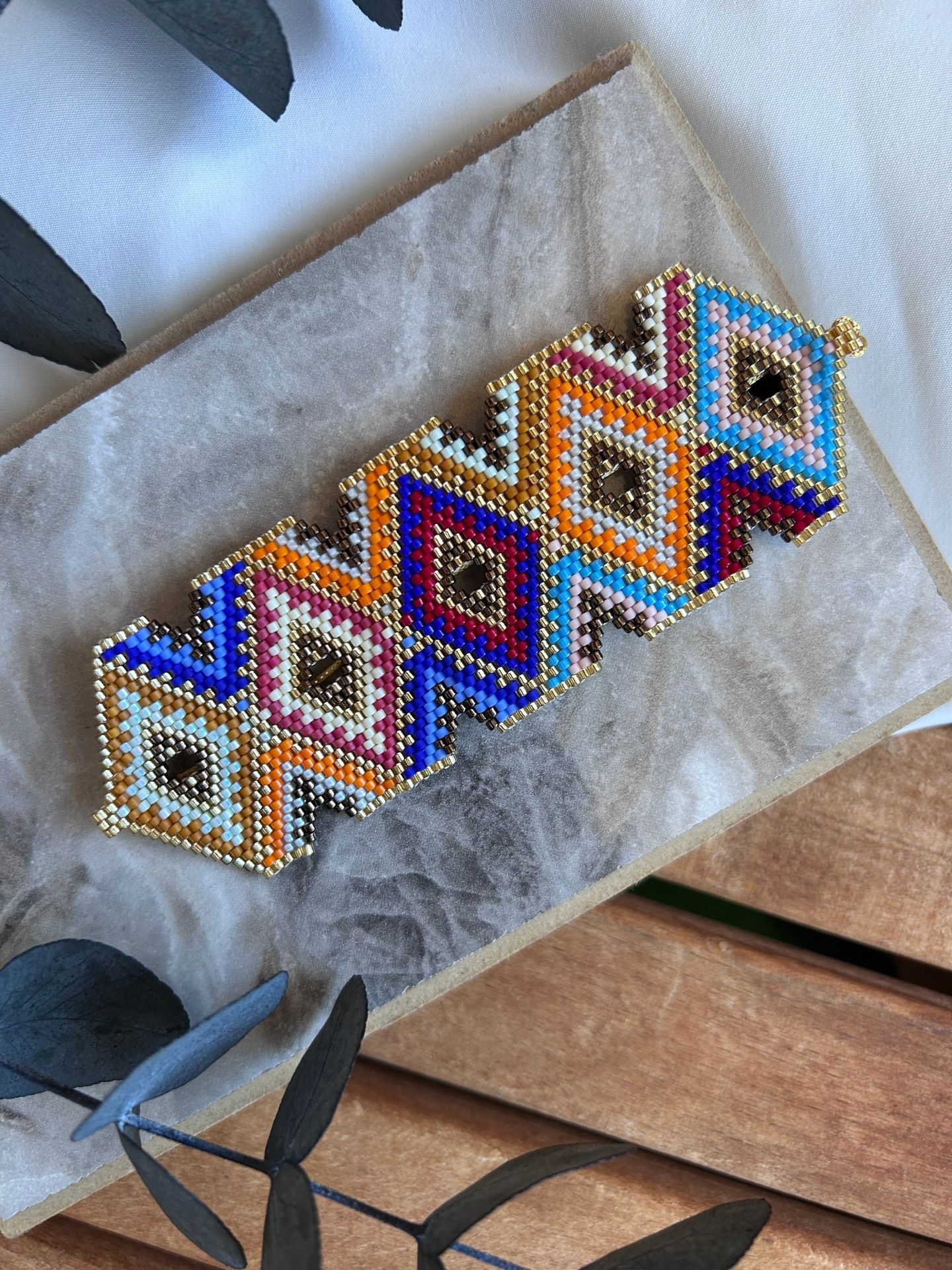 Etnik Desen Miyuki Boncuklu Tasarım Manşet Bileklik - CANLI TONLAR ÇOK RENKLİ