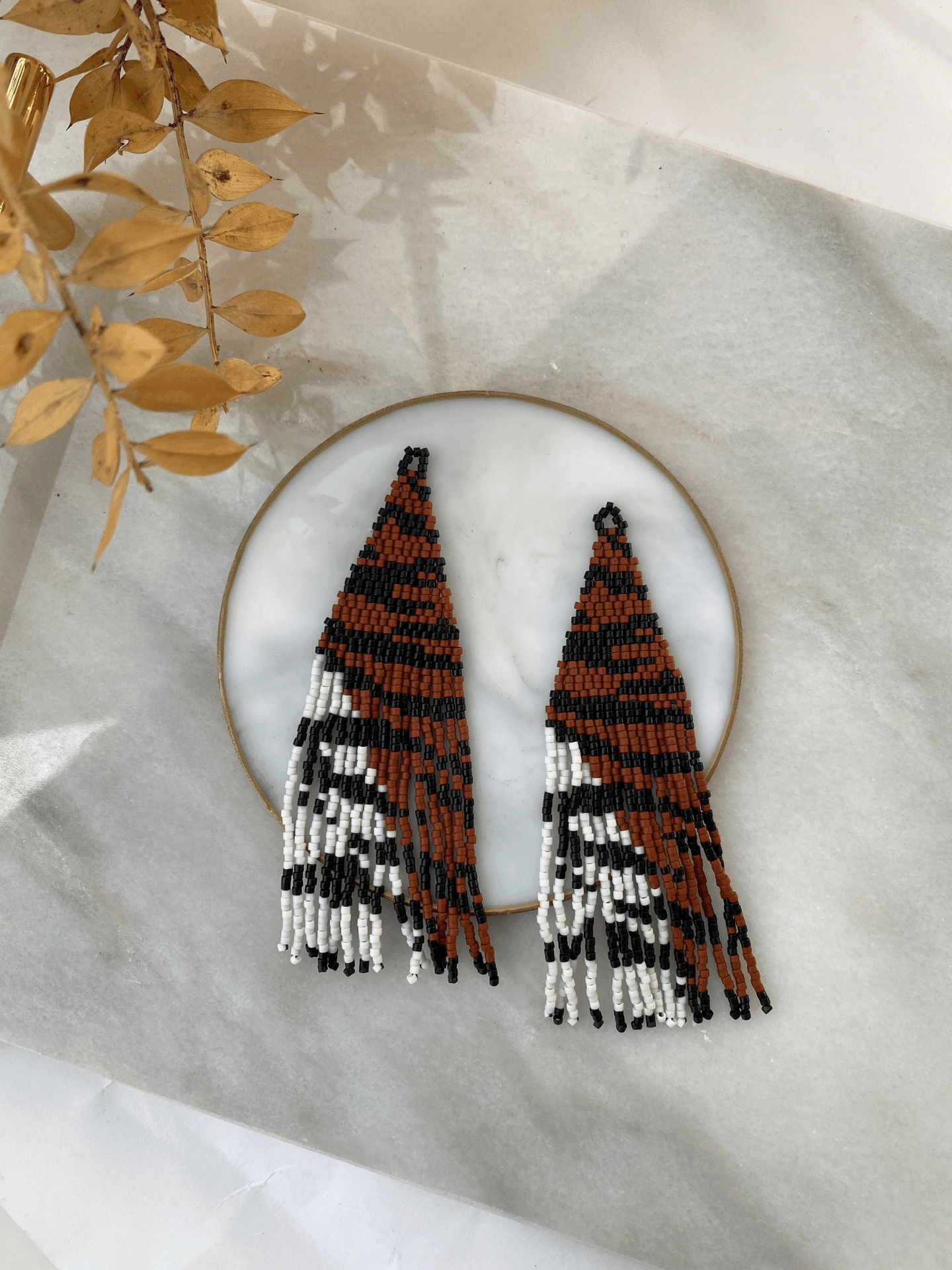 Zebra Desen Miyuki Küpe