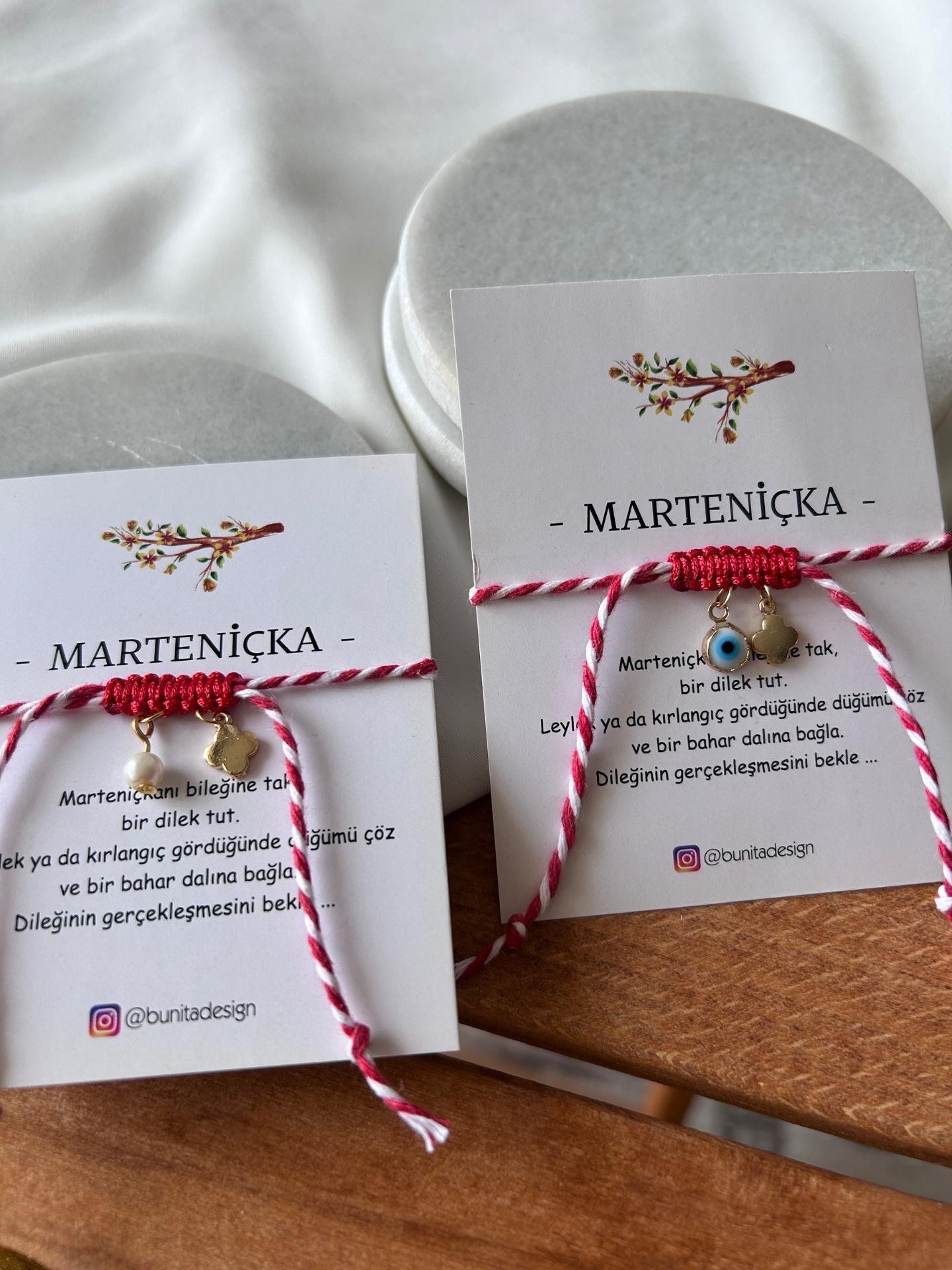 Yonca ve Nazar Boncuklu Charm Marteniçka Dilek Bilekliği
