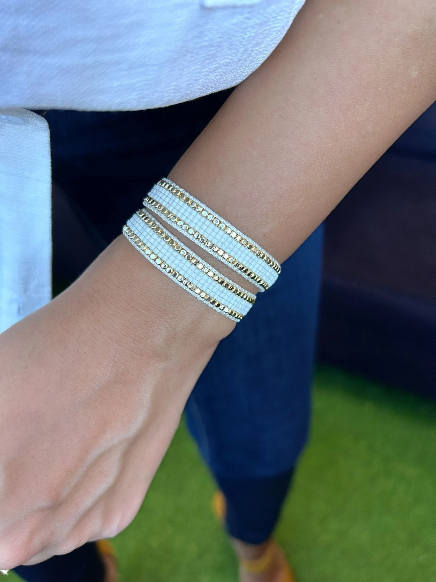 Gold Taş Detay Miyuki Bileklik