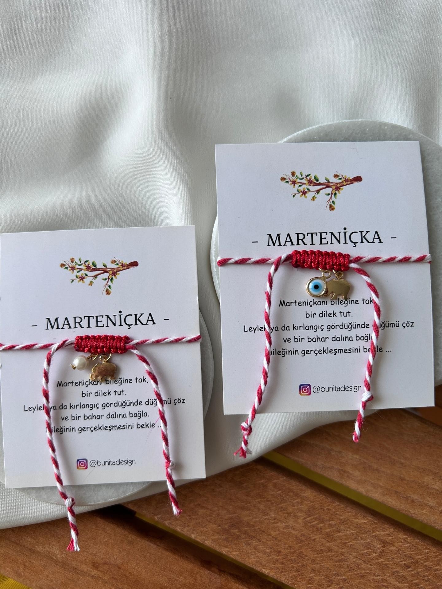 Fil ve İnci Charm Marteniçka Dilek Bilekliği