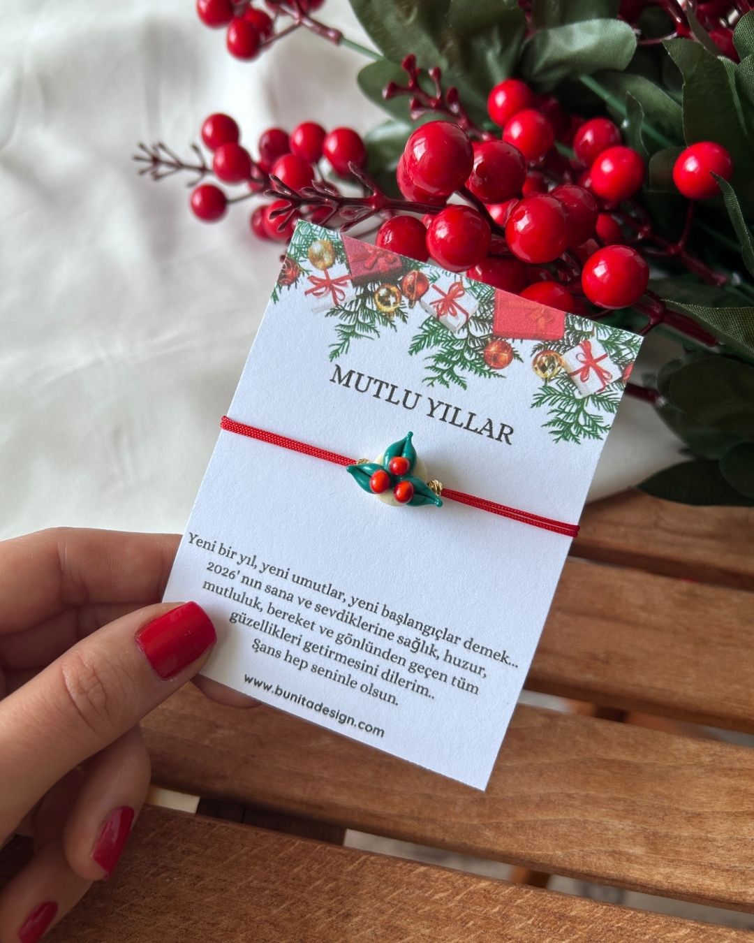 Murano Cam Yeşil Kokina Yeni Yıl Konsept Bileklik