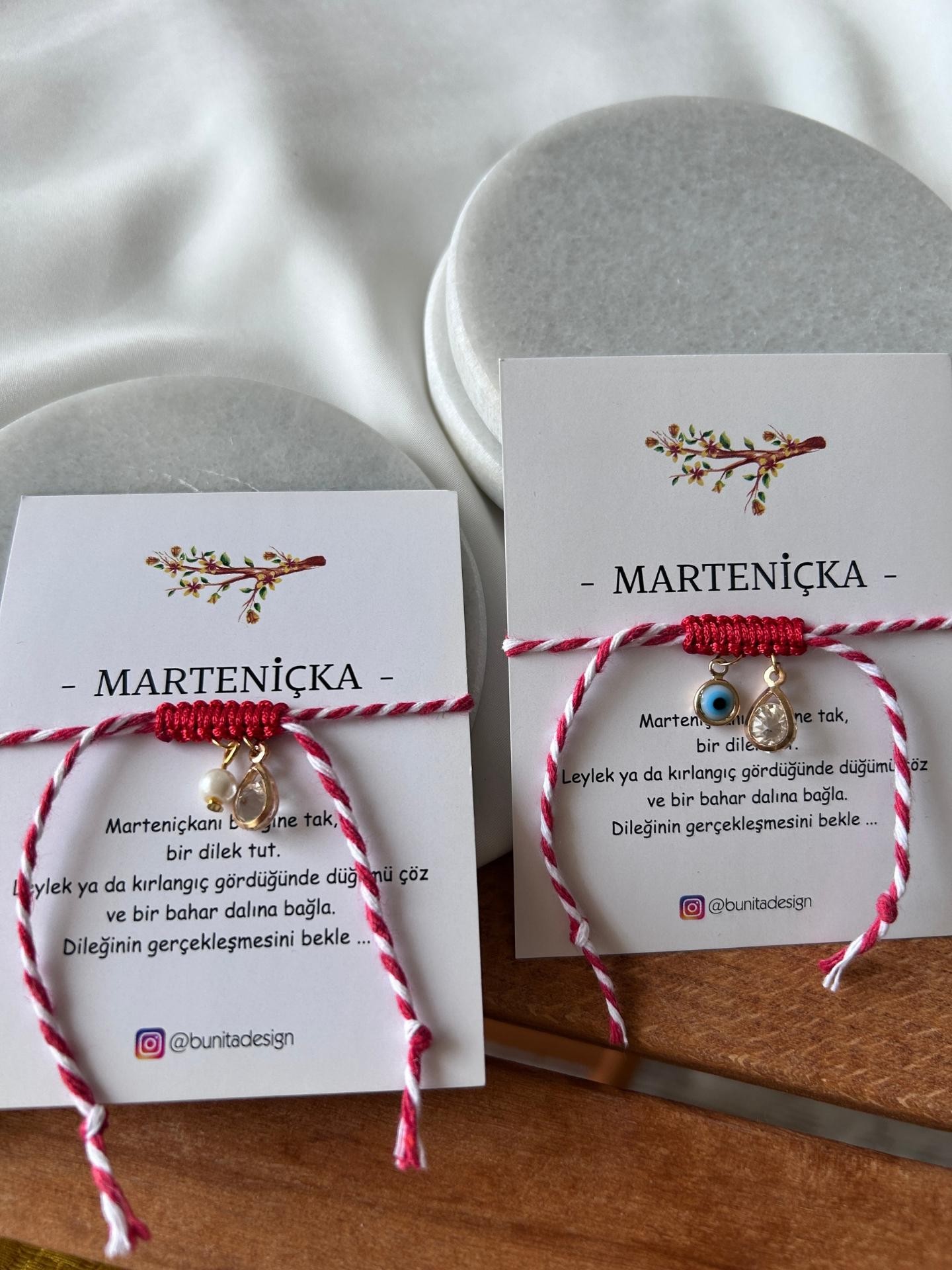 Zirkon Damla ve Nazar Boncuklu Charm Marteniçka Dilek Bilekliği