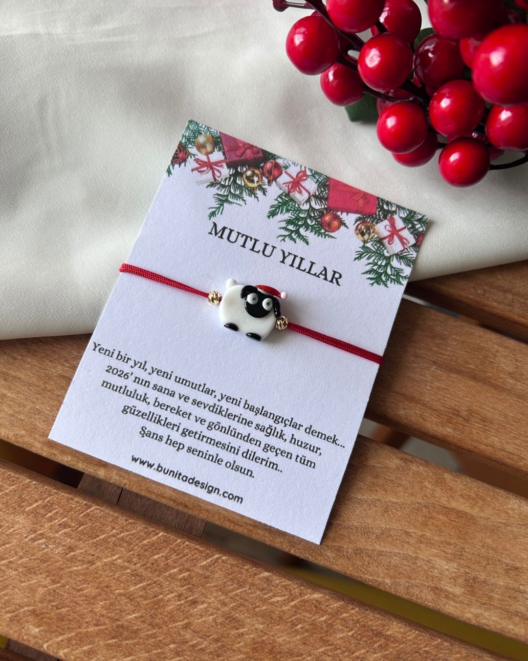 Murano Cam Koyun Yeni Yıl Konsept Bileklik