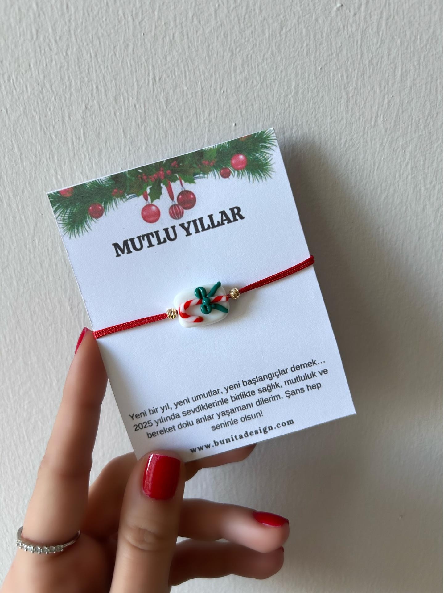 Murano Cam Yılbaşı Şekeri Yeni Yıl Konsept Bileklik